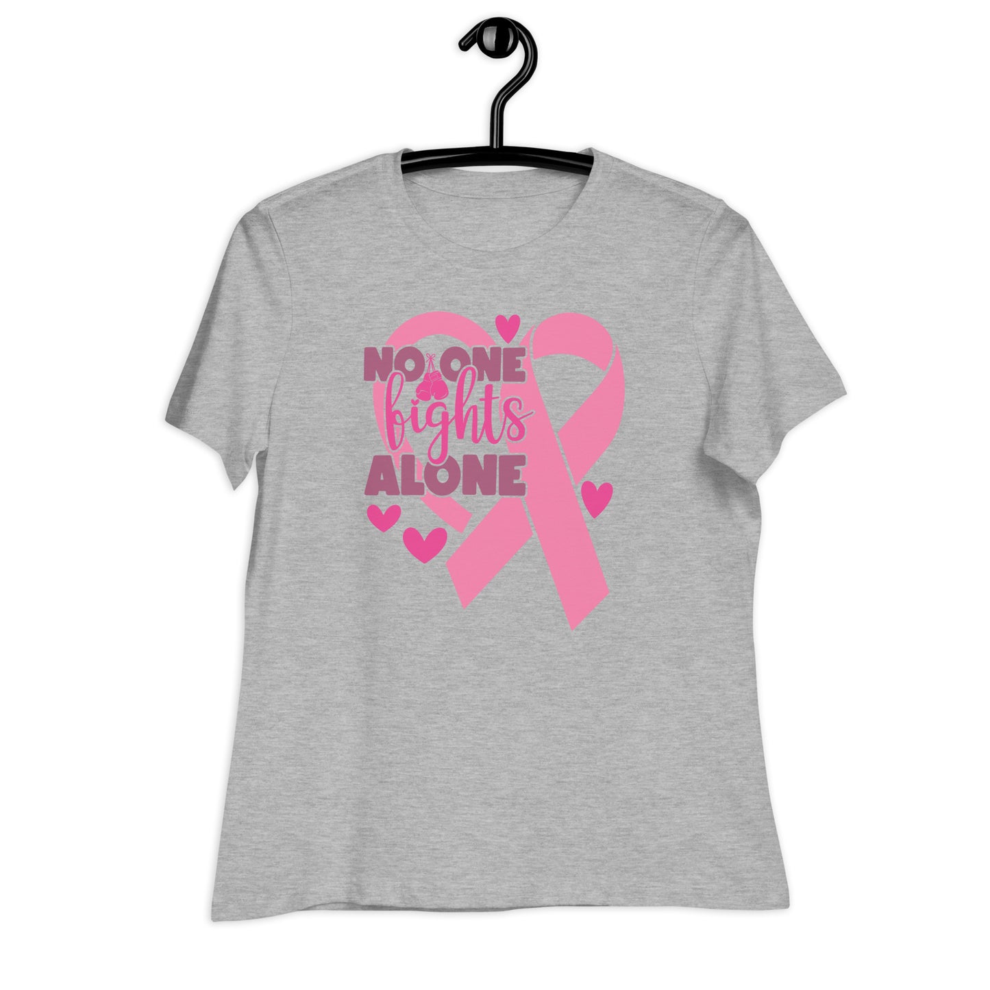 No Fights Alone Breast Cancer Awareness Bella Canvas Relaxed Women's T-Shirt
