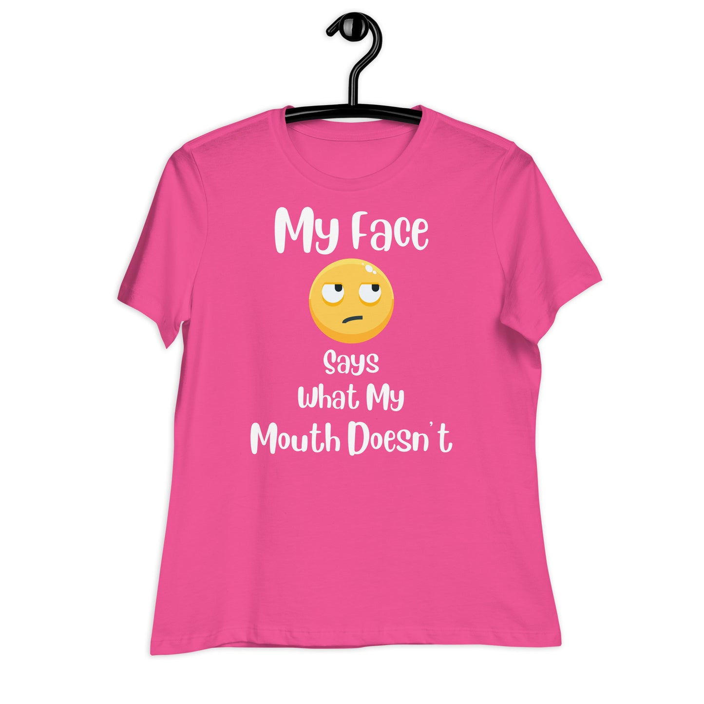 My Face Says What My Mouth Doesn't Emoji Bella Canvas Relaxed Women's T-Shirt