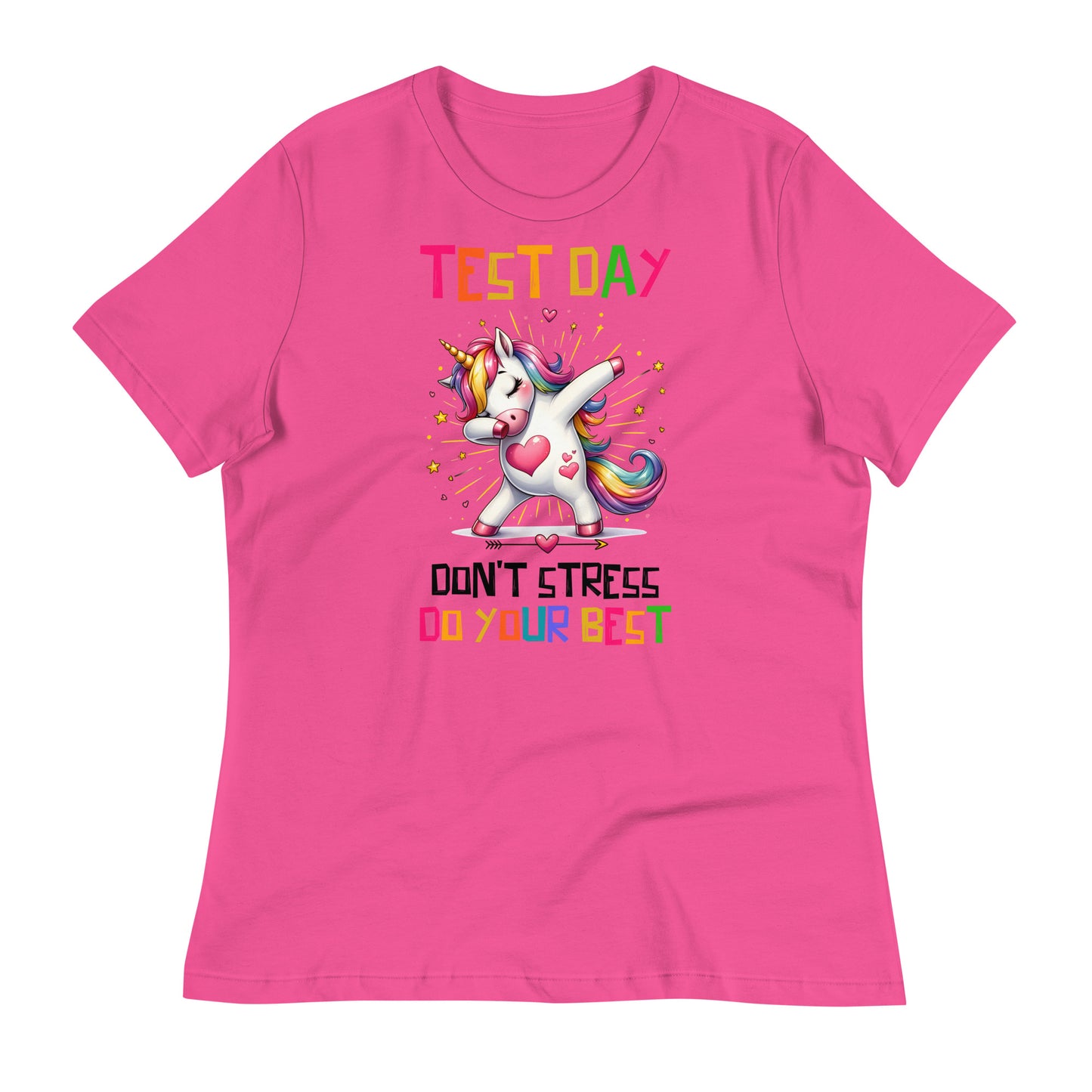 Test Day Don't Stress, Do Your Best Teacher Bella Canvas Relaxed Women's T-Shirt