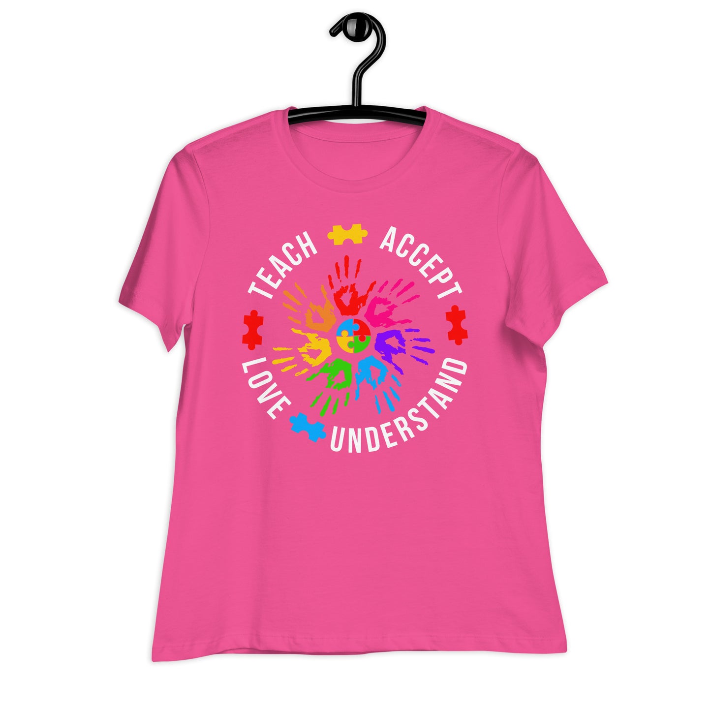 Teach Accept Understand Love Autism Bella Canvas Relaxed Women's T-Shirt
