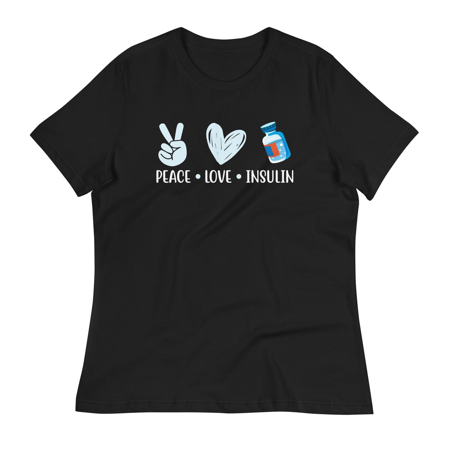 Peace Love Insulin Diabetes Awareness Bella Canvas Relaxed Women's T-Shirt's
