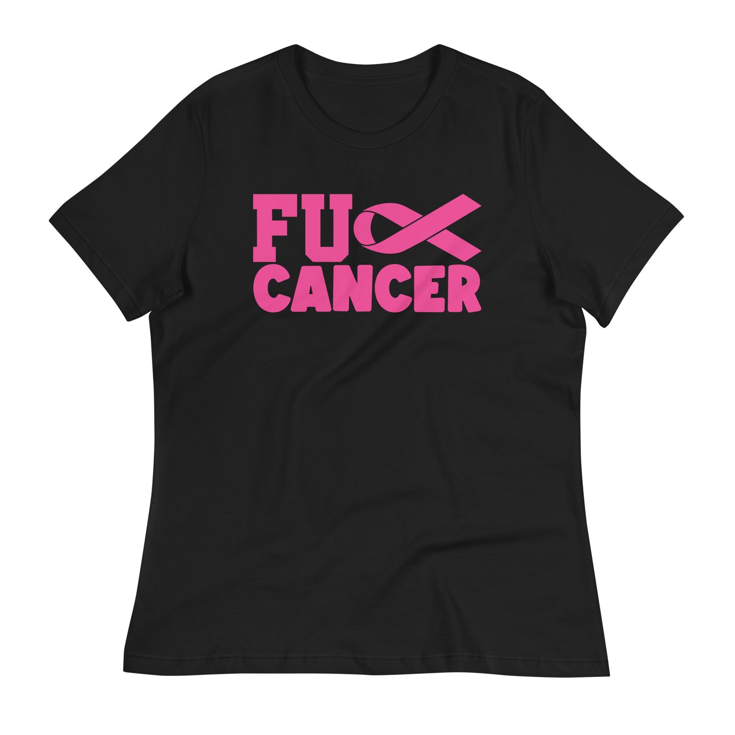Fu** Cancer Breast Cancer Awareness Bella Canvas Women's Relaxed T-Shirt