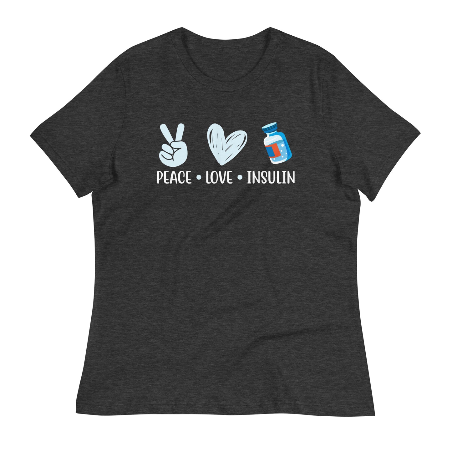 Peace Love Insulin Diabetes Awareness Bella Canvas Relaxed Women's T-Shirt's