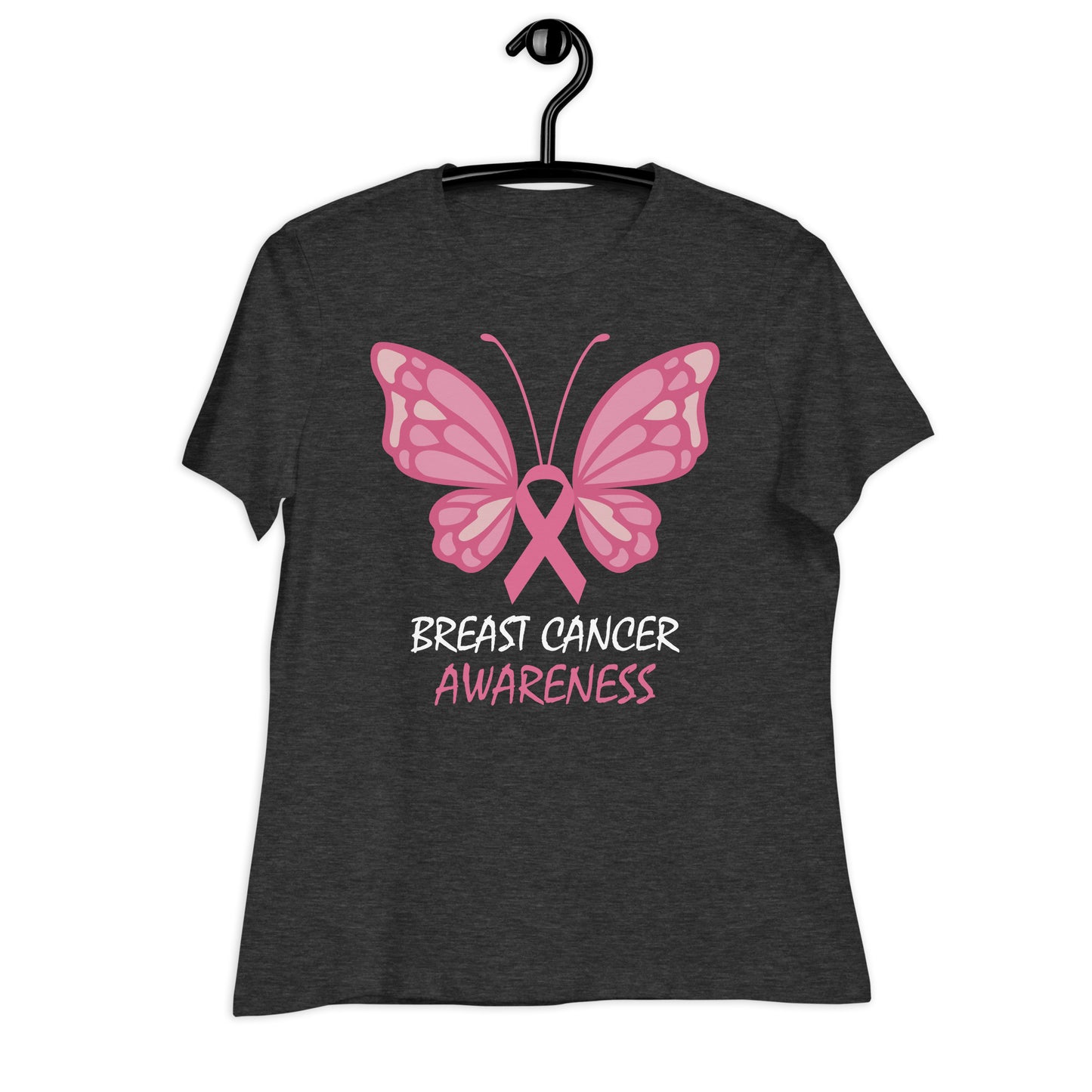 Breast Cancer Awareness Butterfly Bella Canvas Relaxed Women's T-Shirt