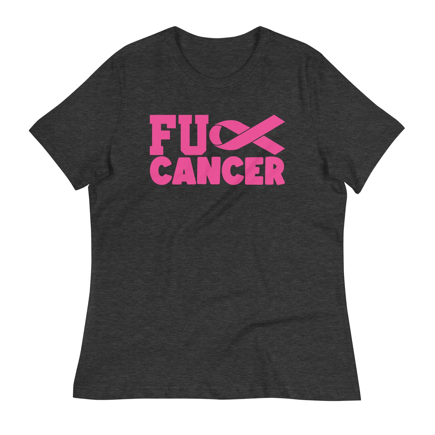 Fu** Cancer Breast Cancer Awareness Bella Canvas Women's Relaxed T-Shirt