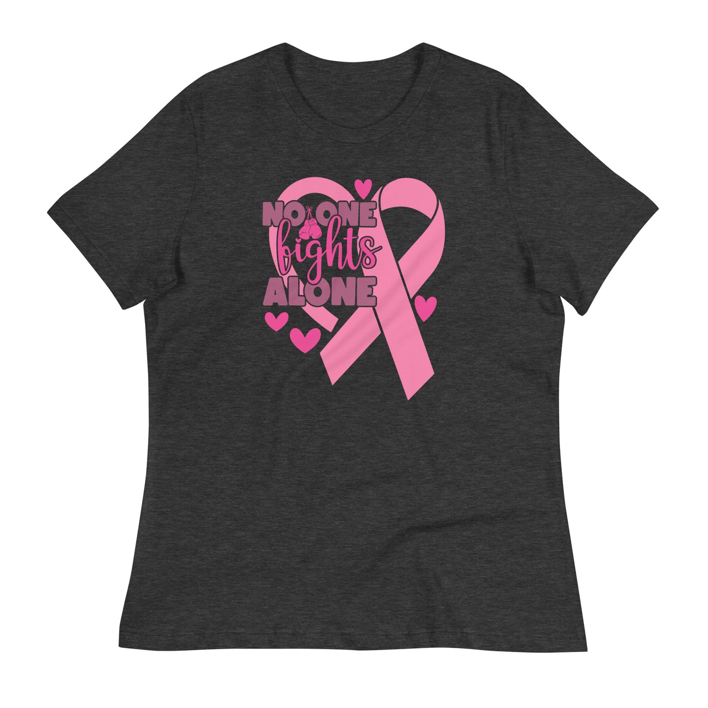 No Fights Alone Breast Cancer Awareness Bella Canvas Relaxed Women's T-Shirt