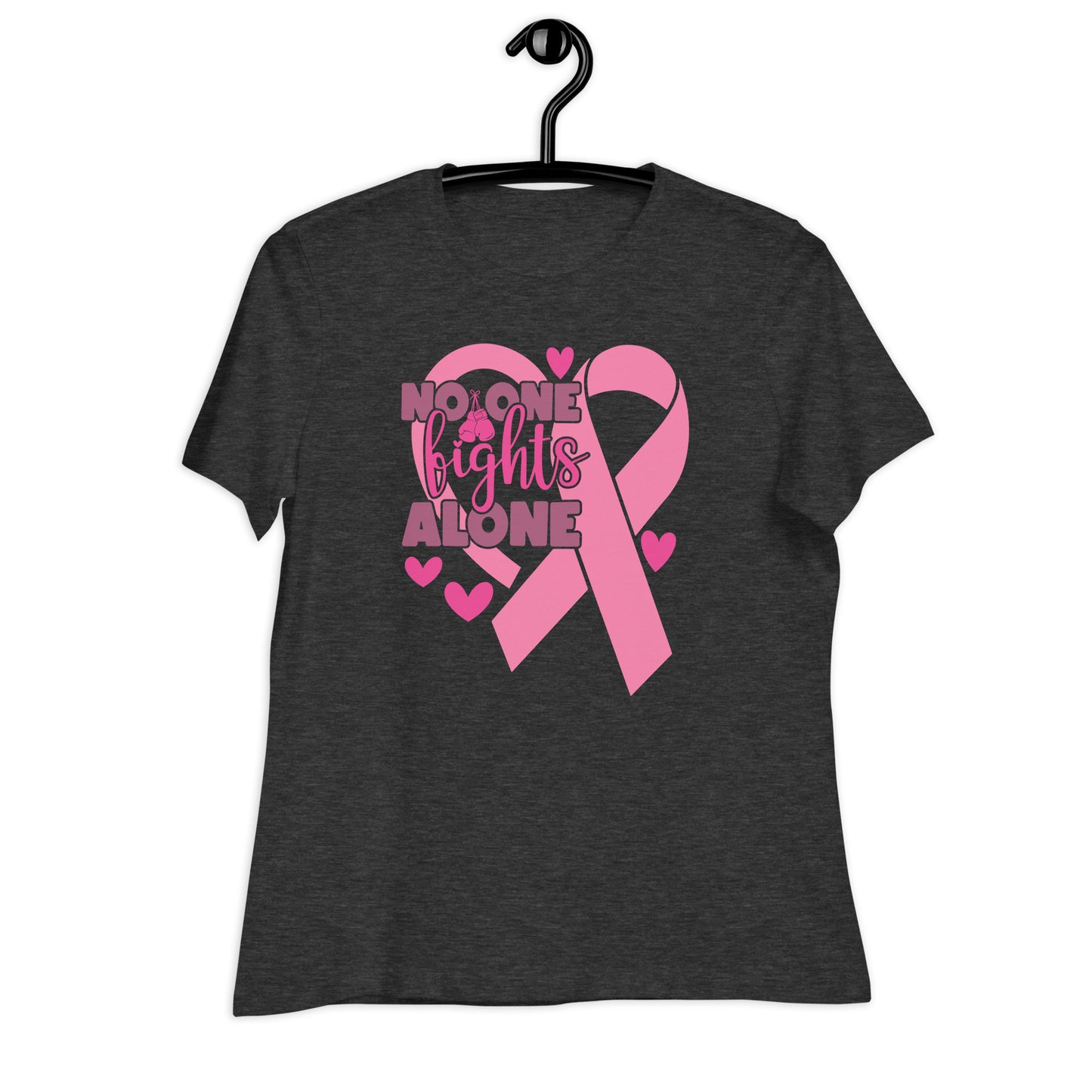 No Fights Alone Breast Cancer Awareness Bella Canvas Relaxed Women's T-Shirt