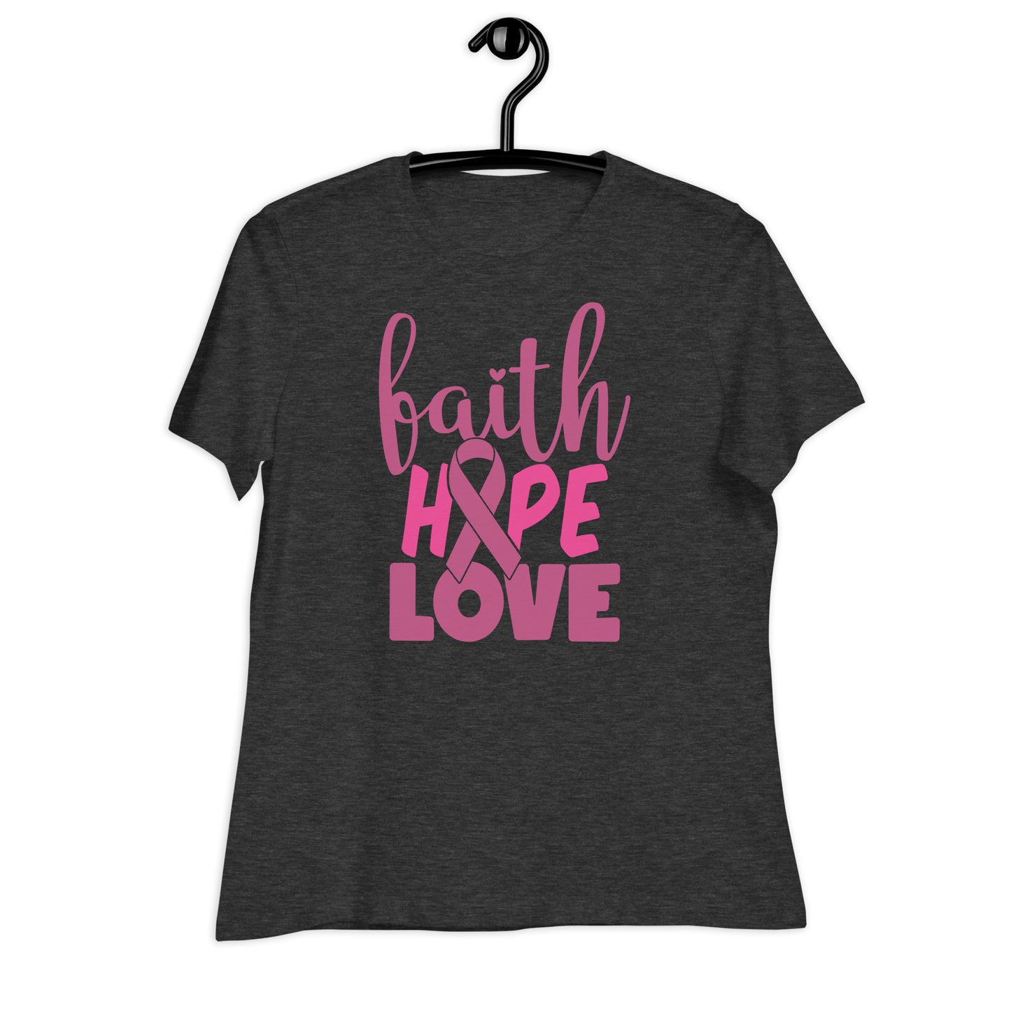 Faith Hope Love Breast Cancer Awareness Bella Canvas Relaxed Women's T-Shirt
