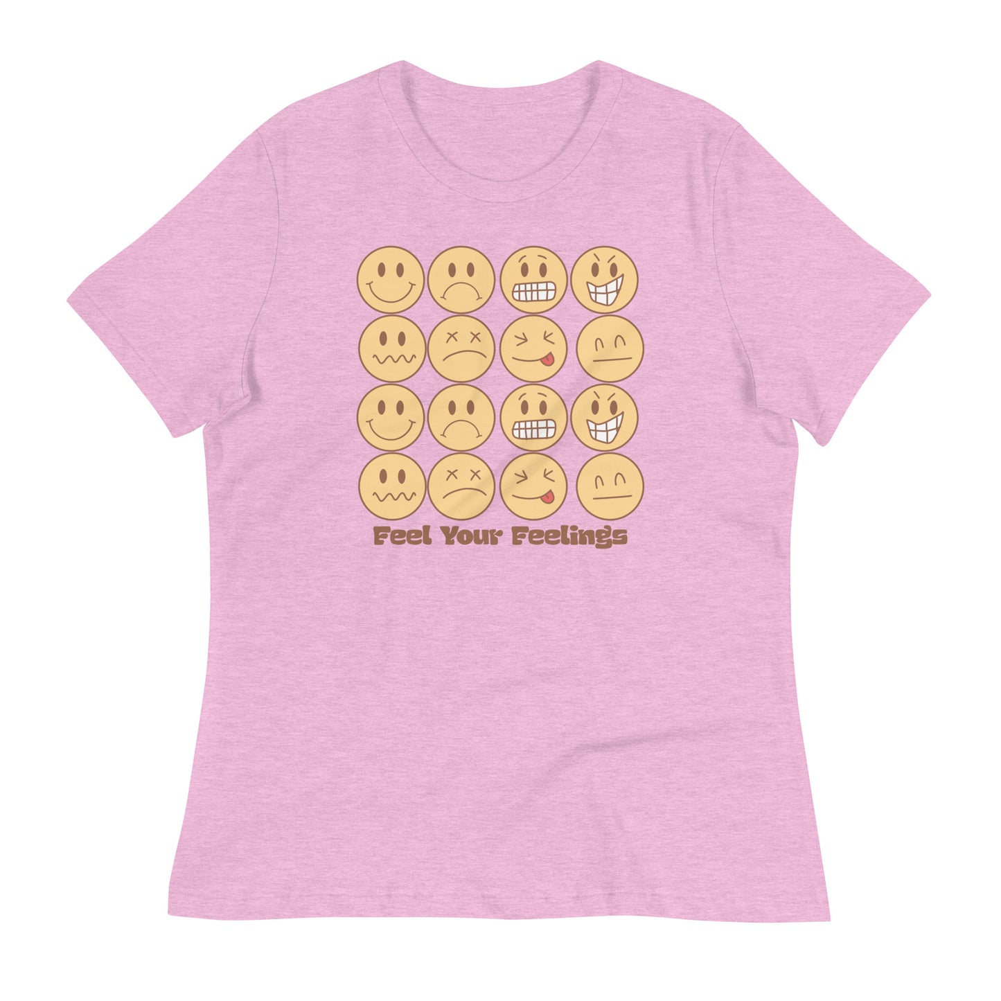 Feel Your Feelings Emojis Bella Canvas Relaxed Women's T-Shirt