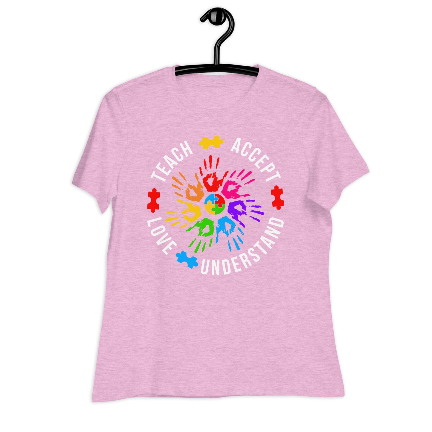 Teach Accept Understand Love Autism Bella Canvas Relaxed Women's T-Shirt
