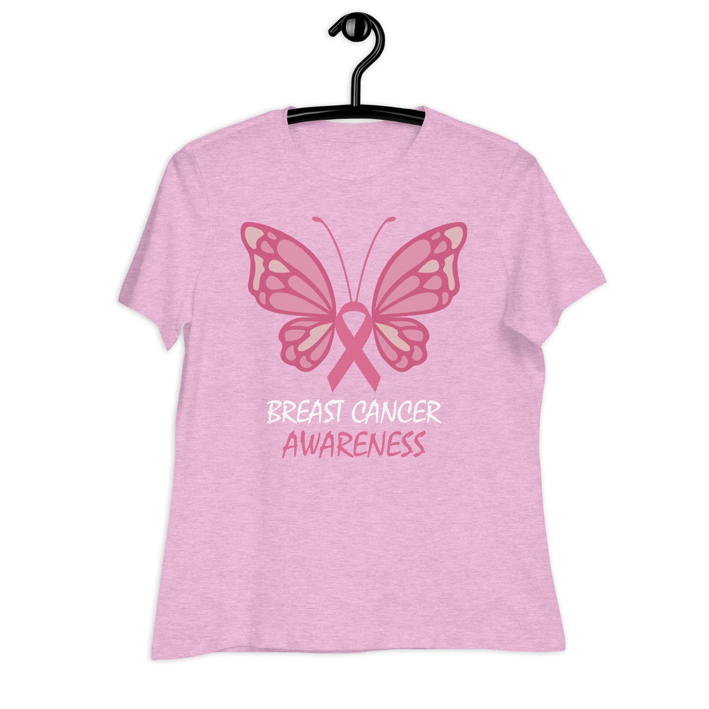 Breast Cancer Awareness Butterfly Bella Canvas Relaxed Women's T-Shirt