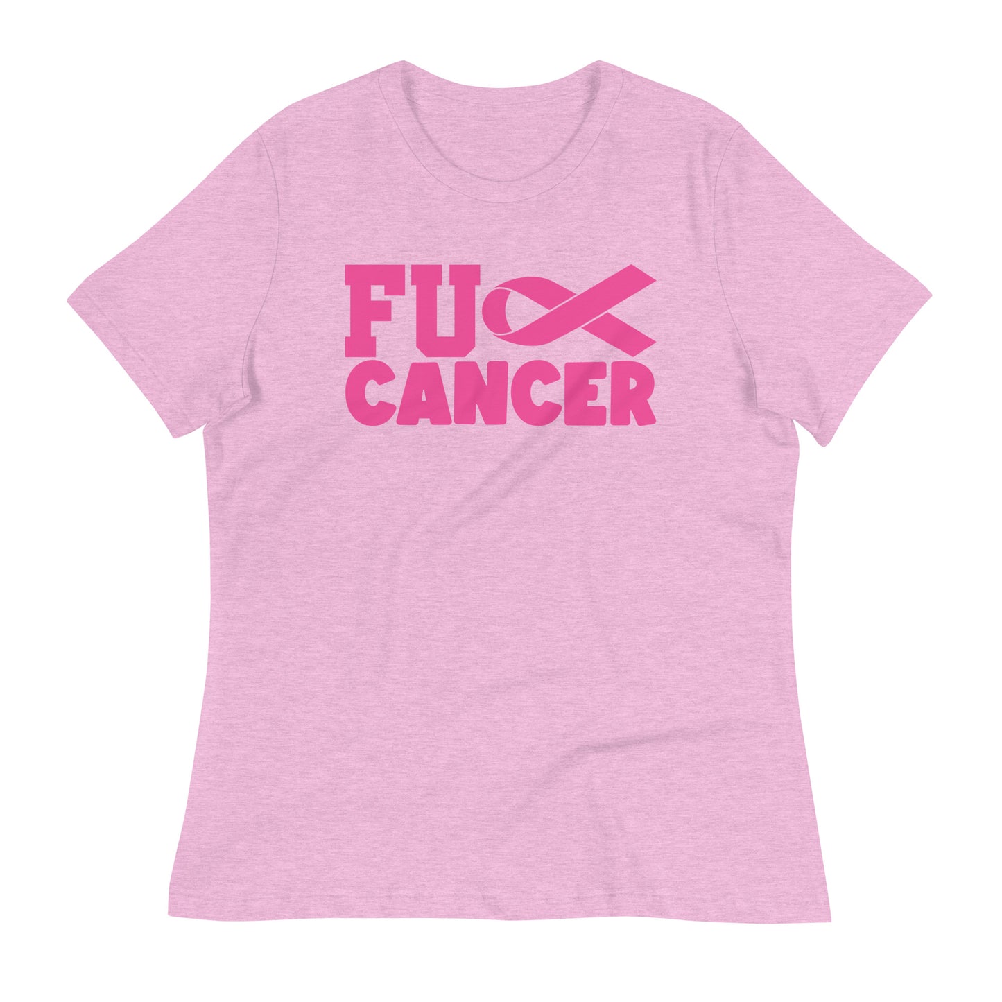Fu** Cancer Breast Cancer Awareness Bella Canvas Women's Relaxed T-Shirt