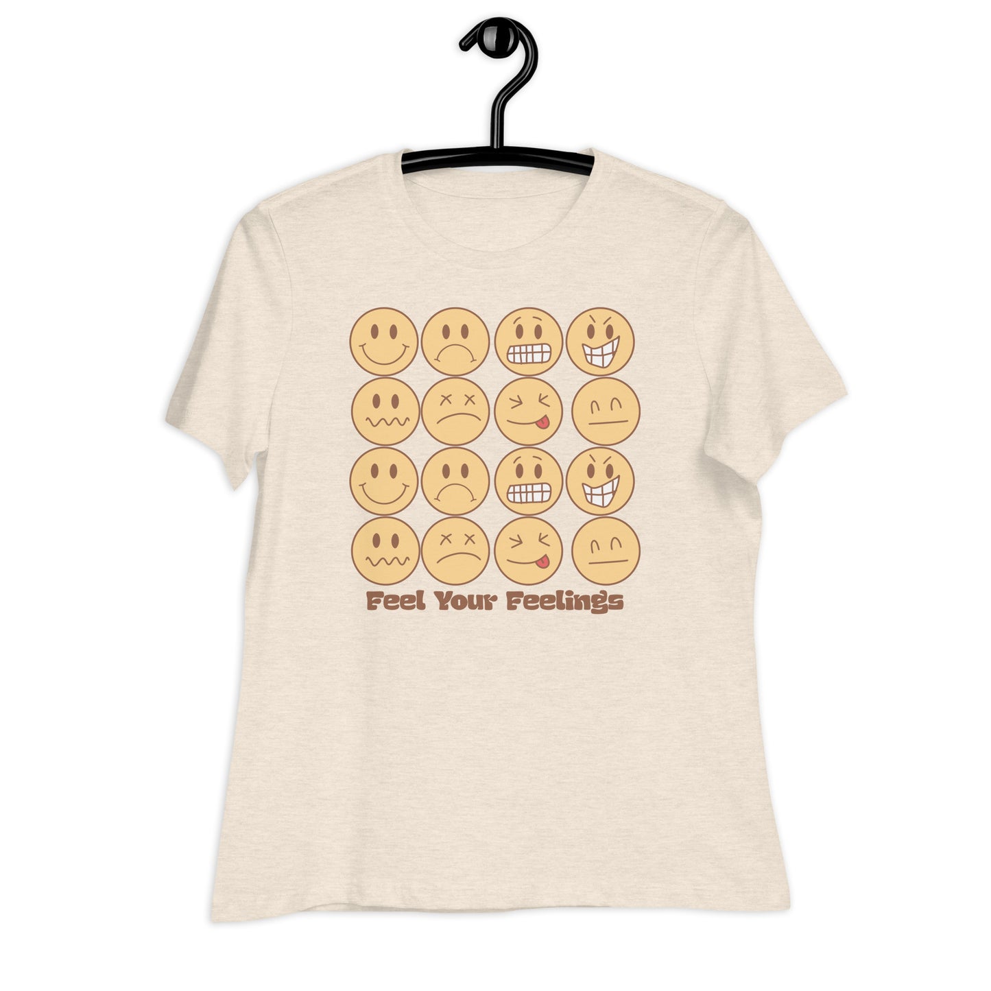 Feel Your Feelings Emojis Bella Canvas Relaxed Women's T-Shirt
