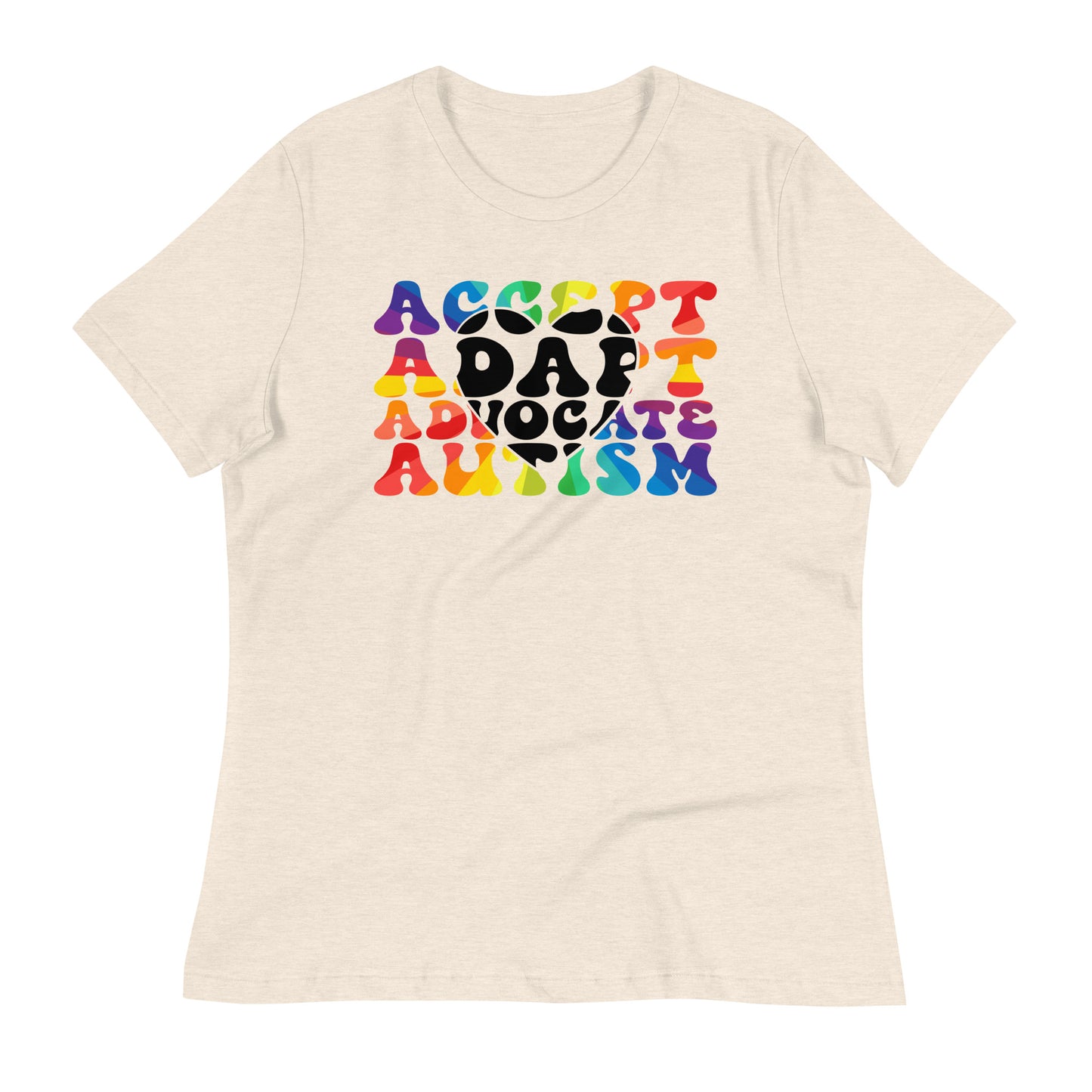 Accept Adapt Advocate Autism Bella Canvas Relaxed Women's T-Shirt