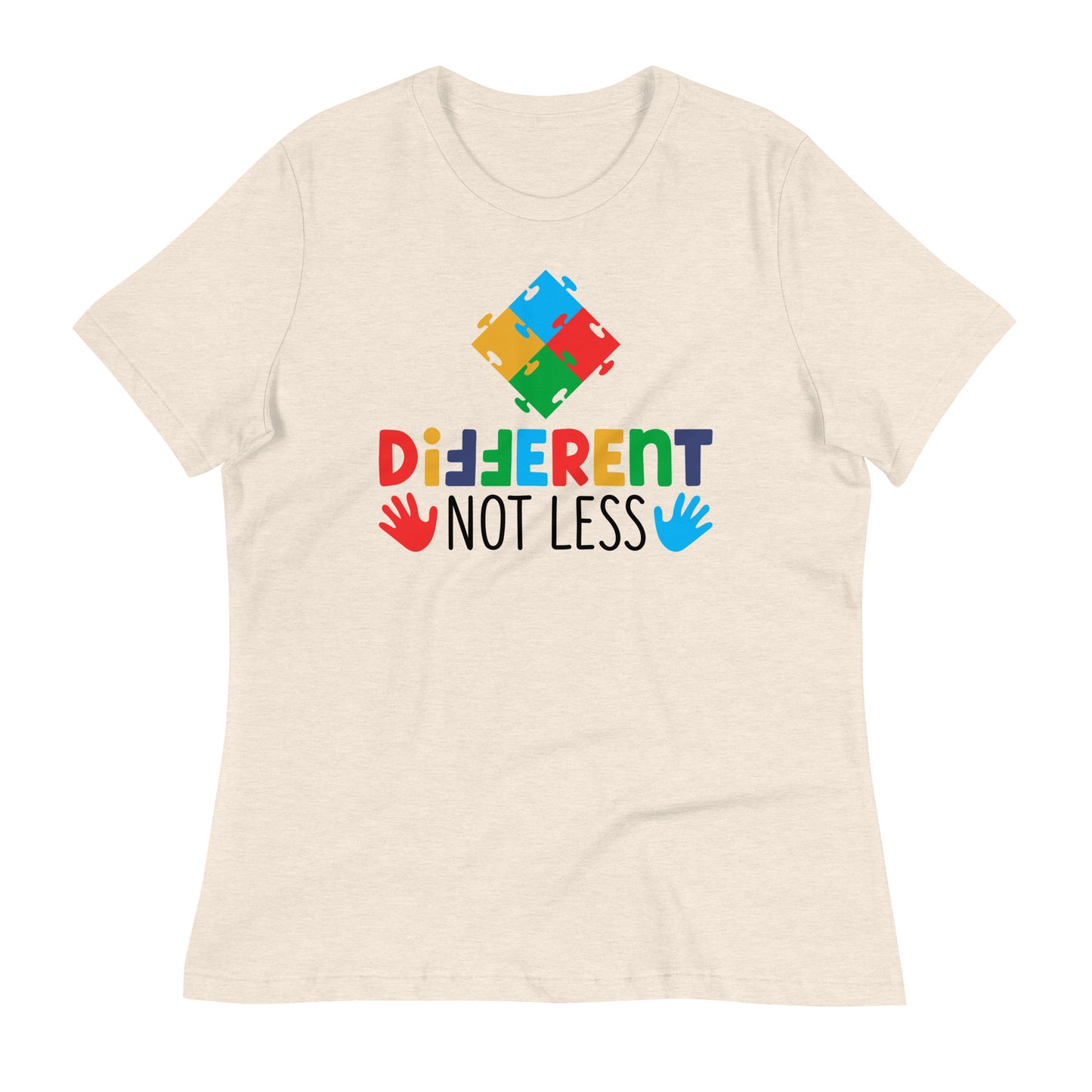 Different Not Less Autism Acceptance Bella Canvas Relaxed Women's T-Shirt