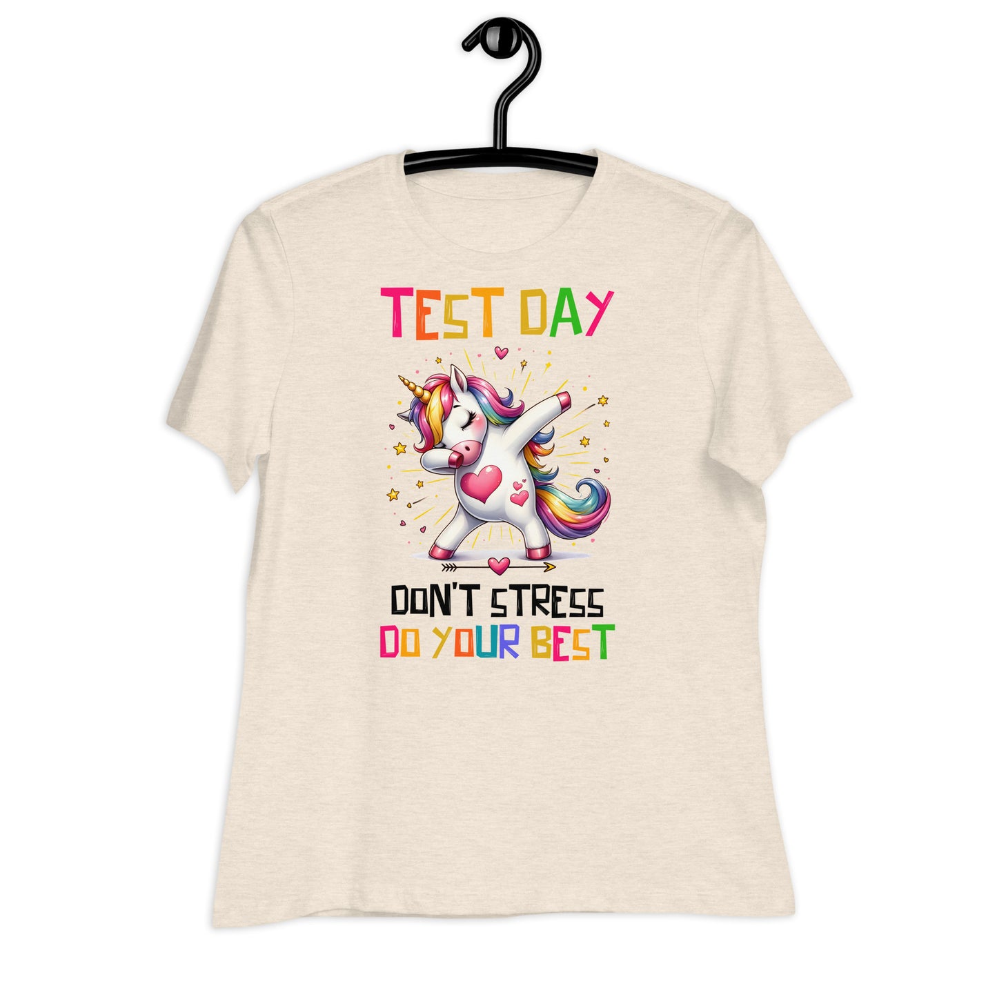 Test Day Don't Stress, Do Your Best Teacher Bella Canvas Relaxed Women's T-Shirt