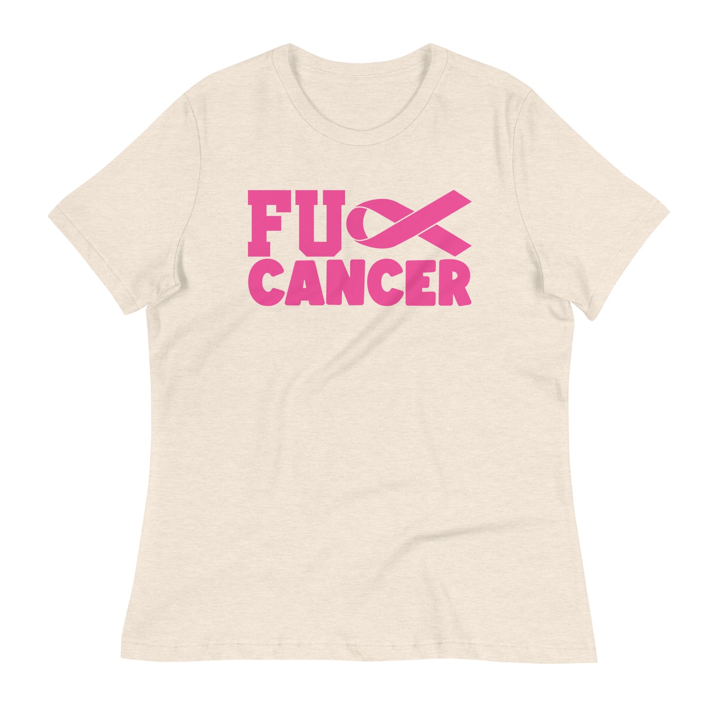 Fu** Cancer Breast Cancer Awareness Bella Canvas Women's Relaxed T-Shirt