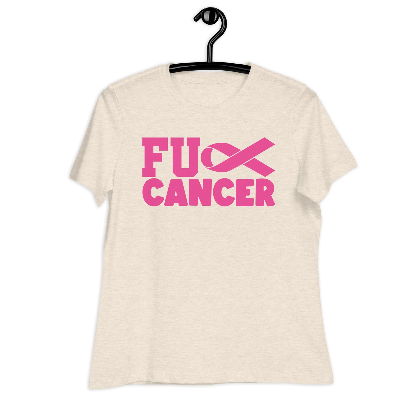 Fu** Cancer Breast Cancer Awareness Bella Canvas Women's Relaxed T-Shirt