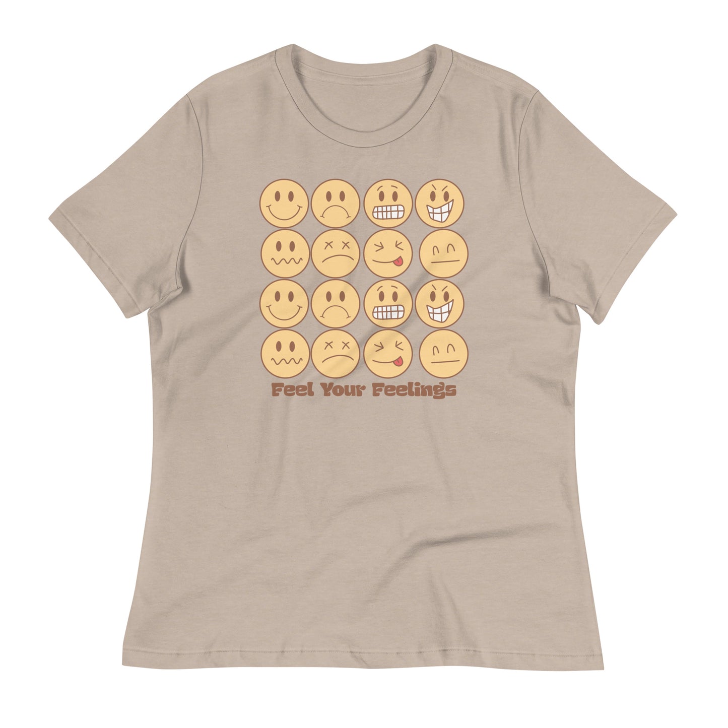 Feel Your Feelings Emojis Bella Canvas Relaxed Women's T-Shirt