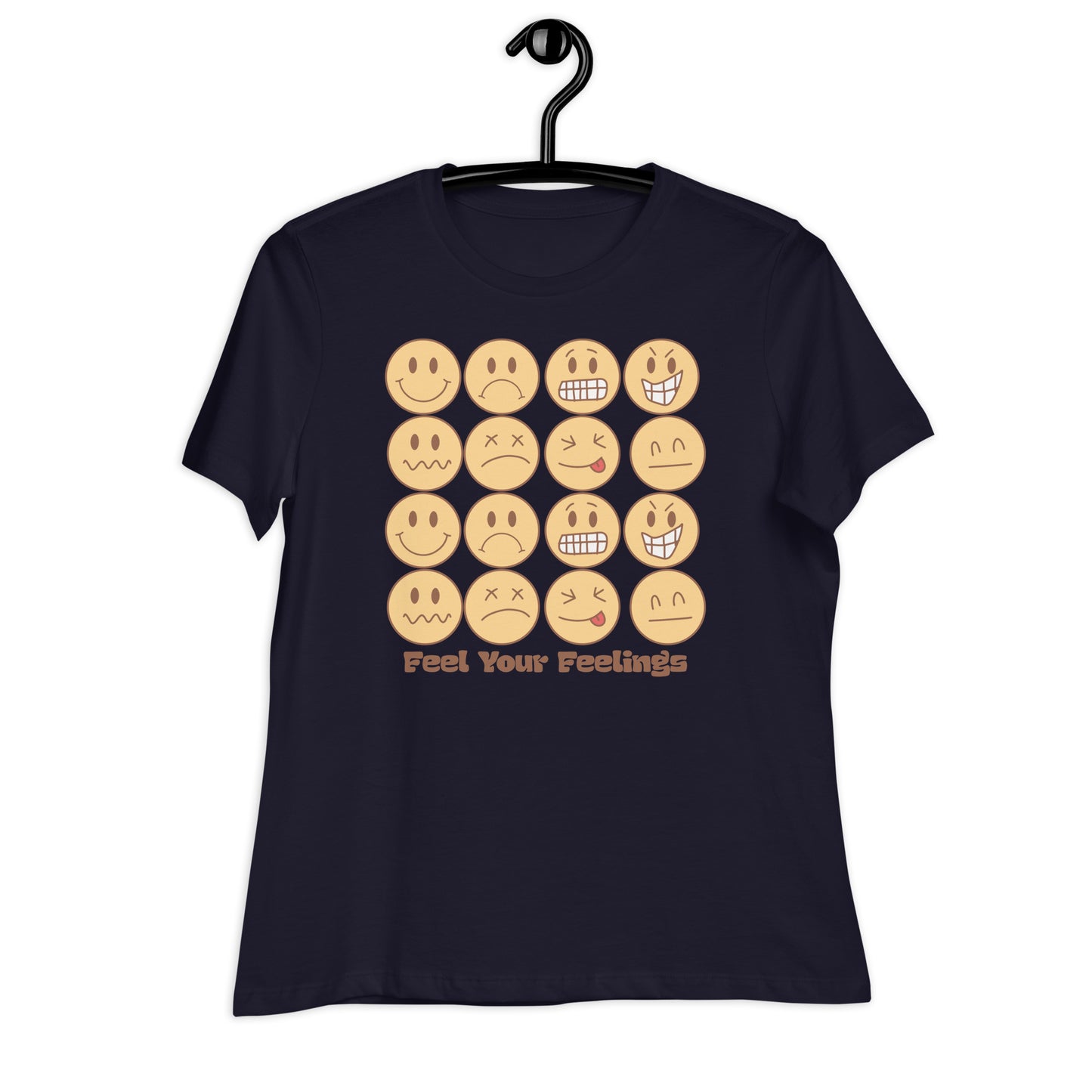 Feel Your Feelings Emojis Bella Canvas Relaxed Women's T-Shirt