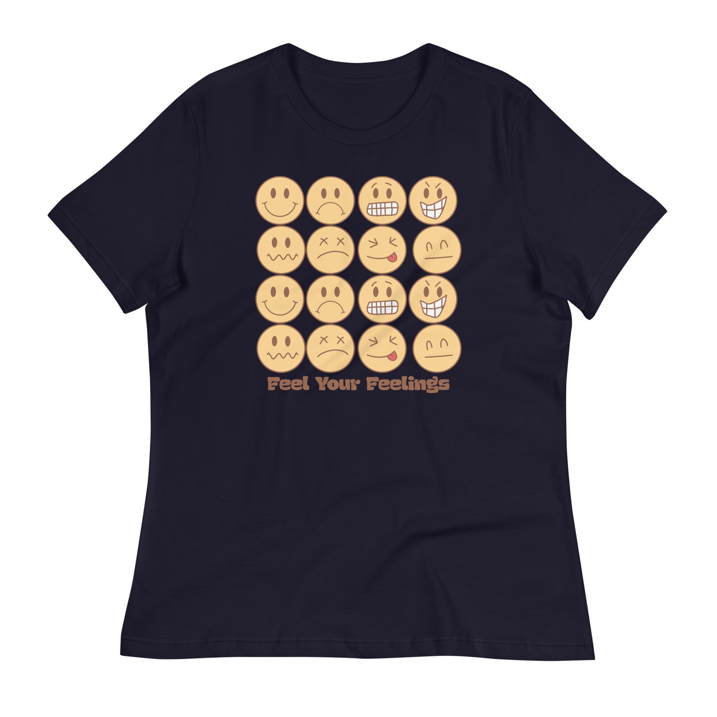 Feel Your Feelings Emojis Bella Canvas Relaxed Women's T-Shirt