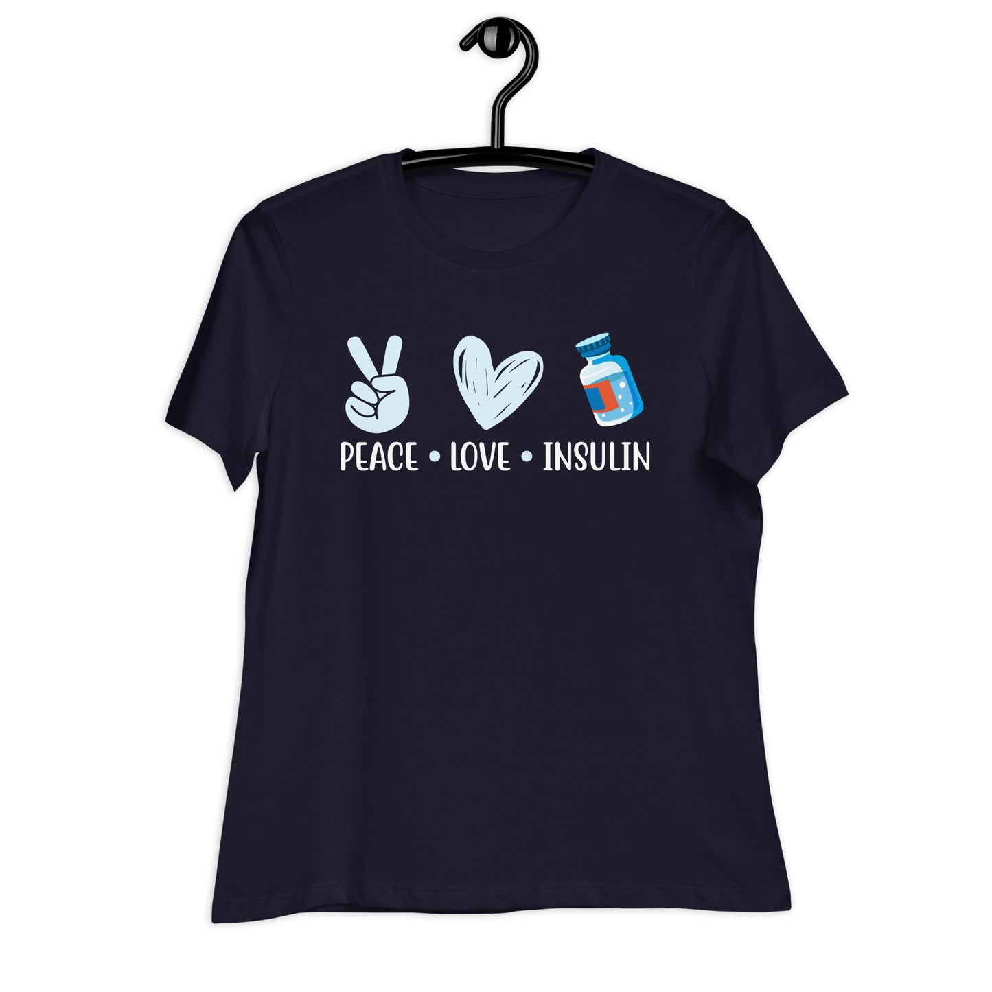 Peace Love Insulin Diabetes Awareness Bella Canvas Relaxed Women's T-Shirt's