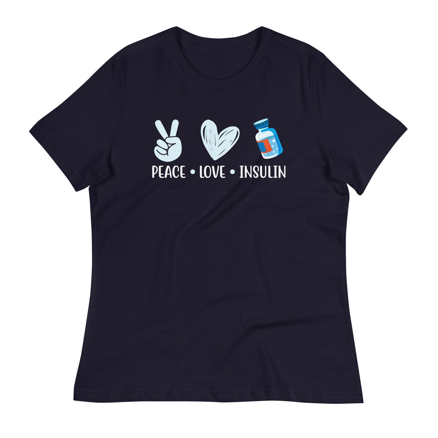 Peace Love Insulin Diabetes Awareness Bella Canvas Relaxed Women's T-Shirt's