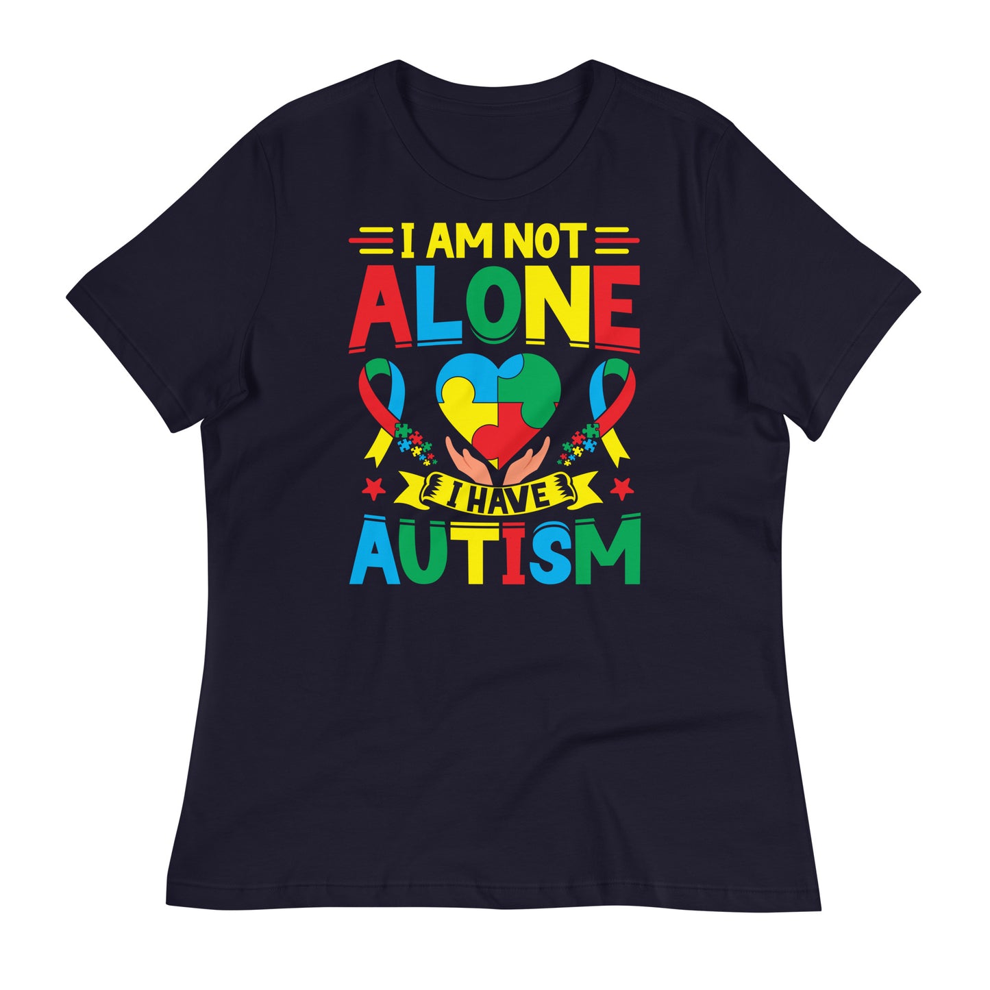 I Am Not Alone I Have Autism Bella Canvas Relaxed Women's T-Shirt