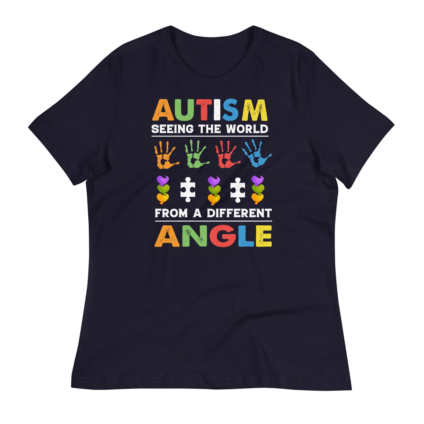 Autism, Seeing the World From a Different Angle Bella Canvas Relaxed Women's T-Shirt