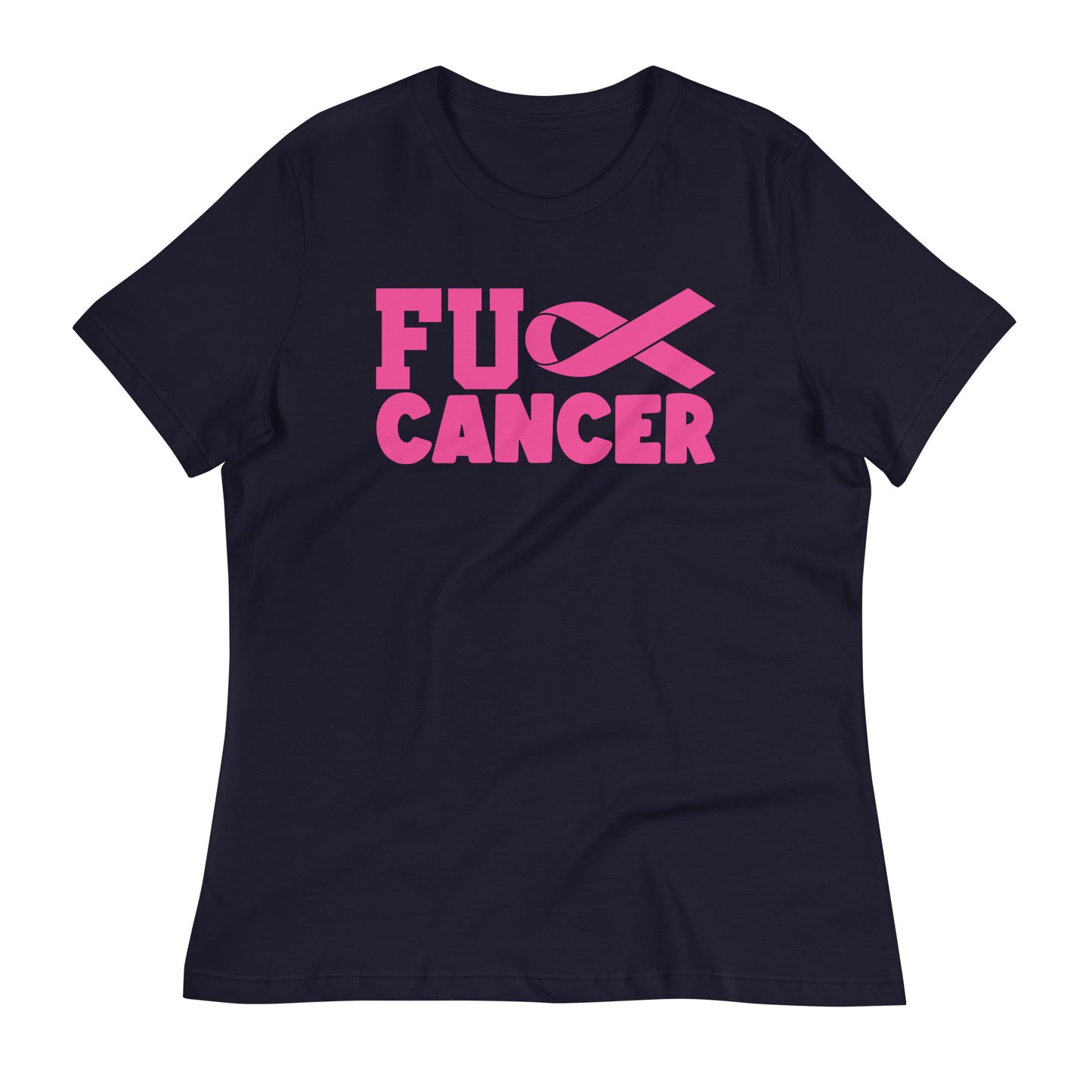 Fu** Cancer Breast Cancer Awareness Bella Canvas Women's Relaxed T-Shirt