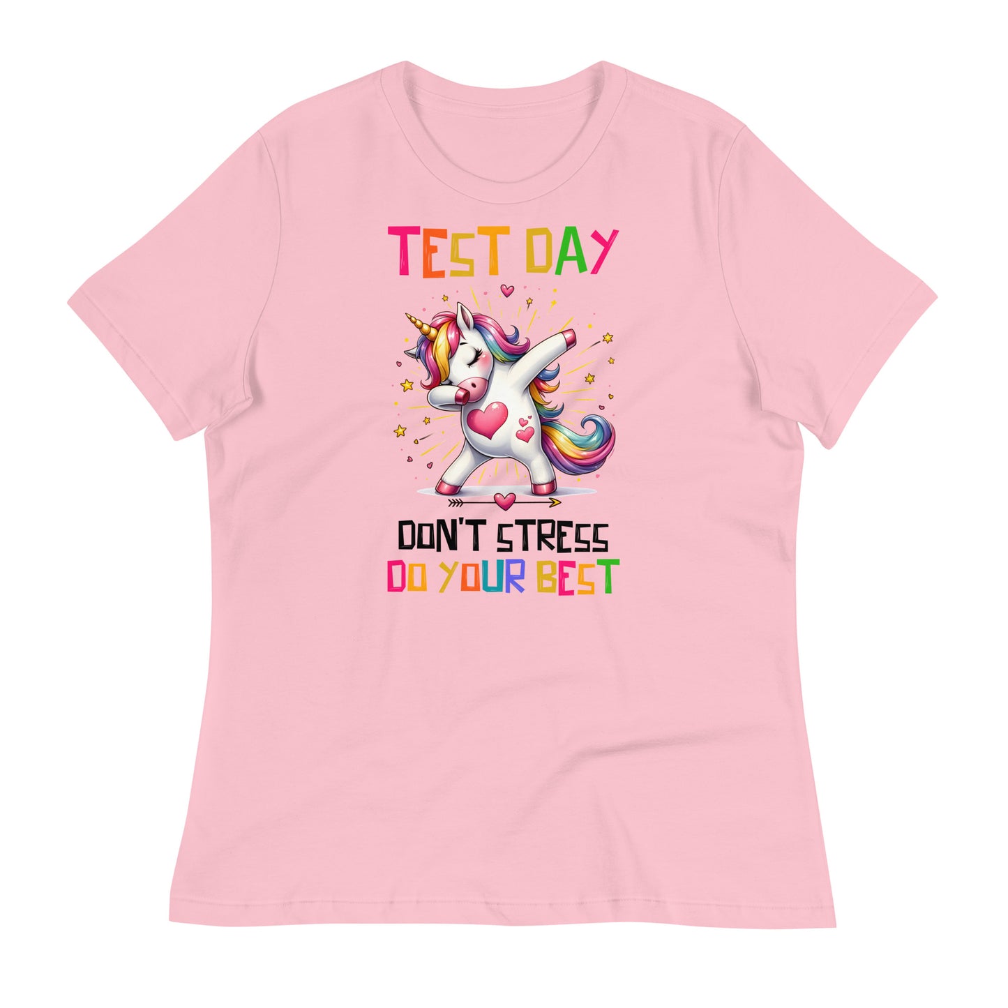Test Day Don't Stress, Do Your Best Teacher Bella Canvas Relaxed Women's T-Shirt