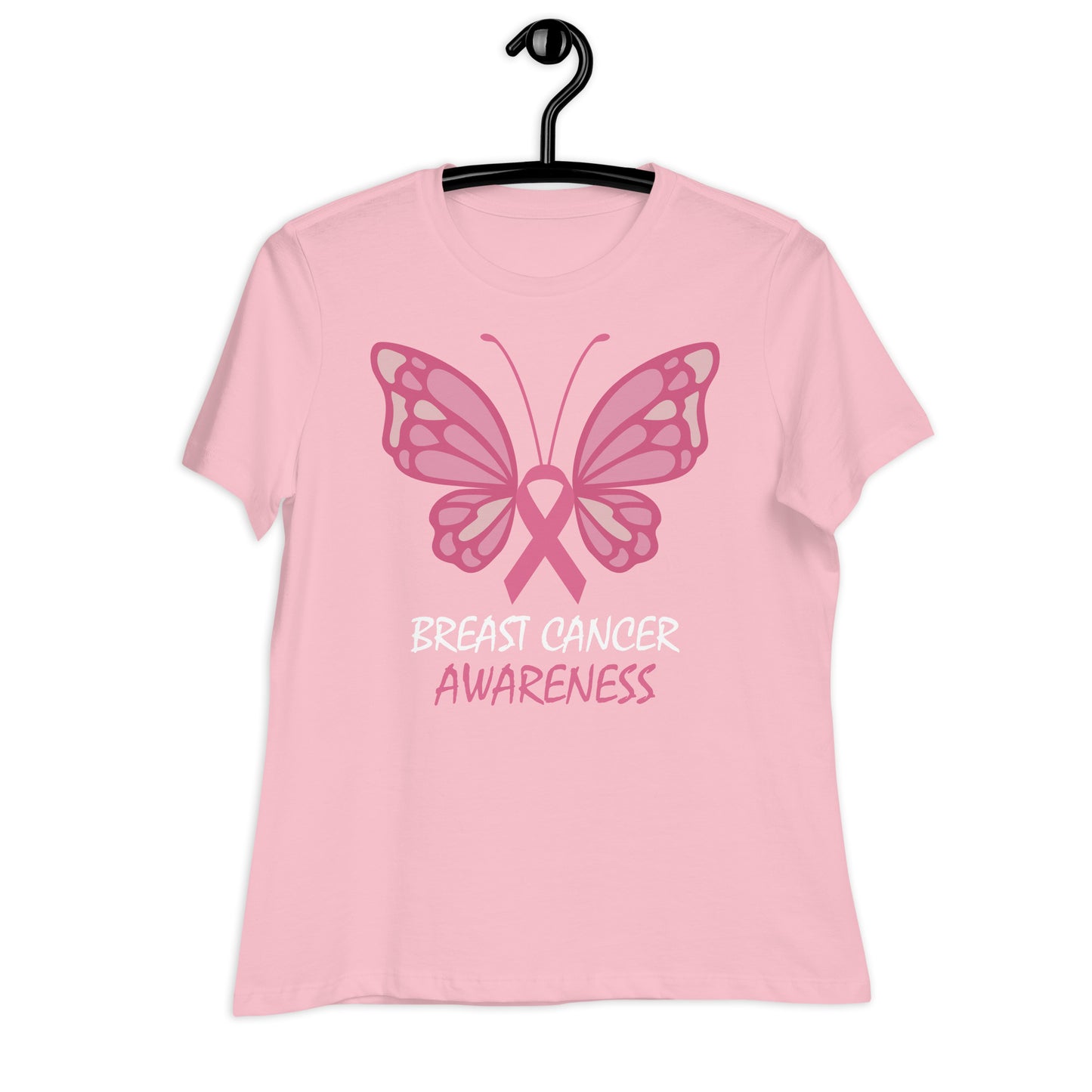 Breast Cancer Awareness Butterfly Bella Canvas Relaxed Women's T-Shirt