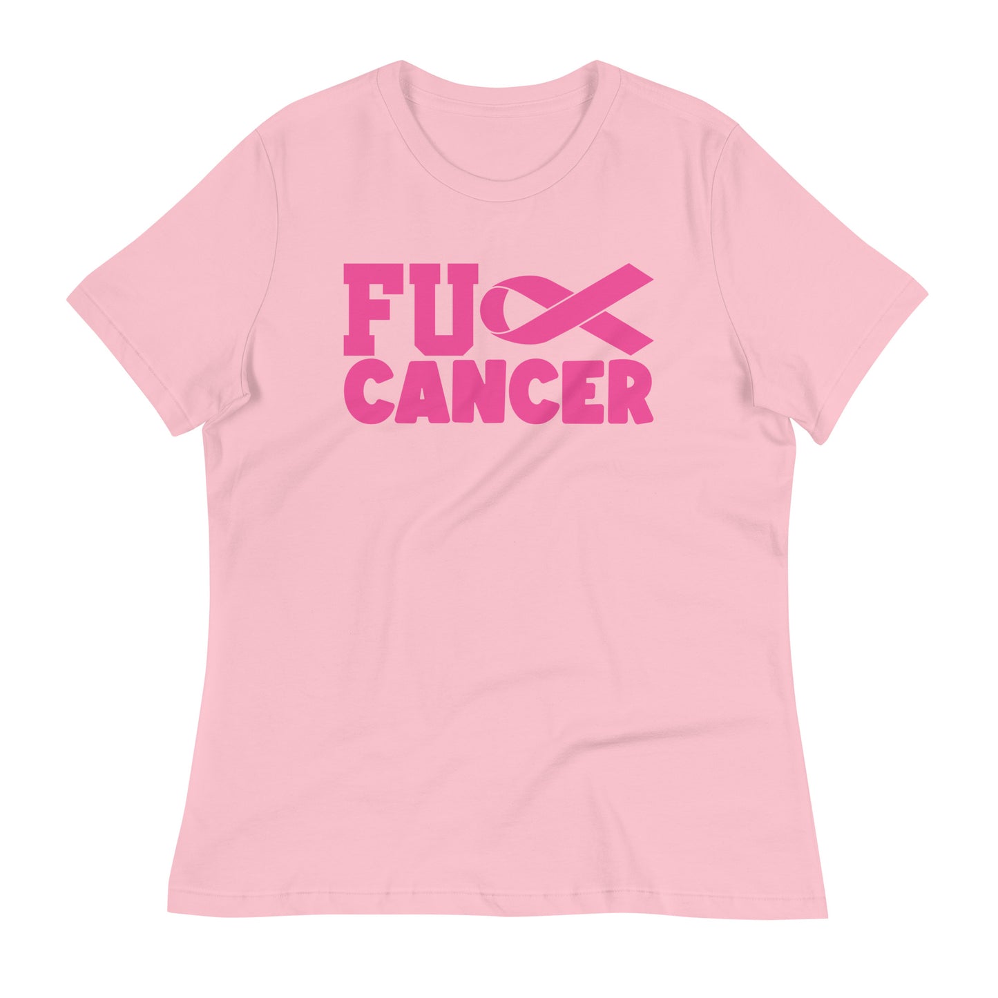 Fu** Cancer Breast Cancer Awareness Bella Canvas Women's Relaxed T-Shirt