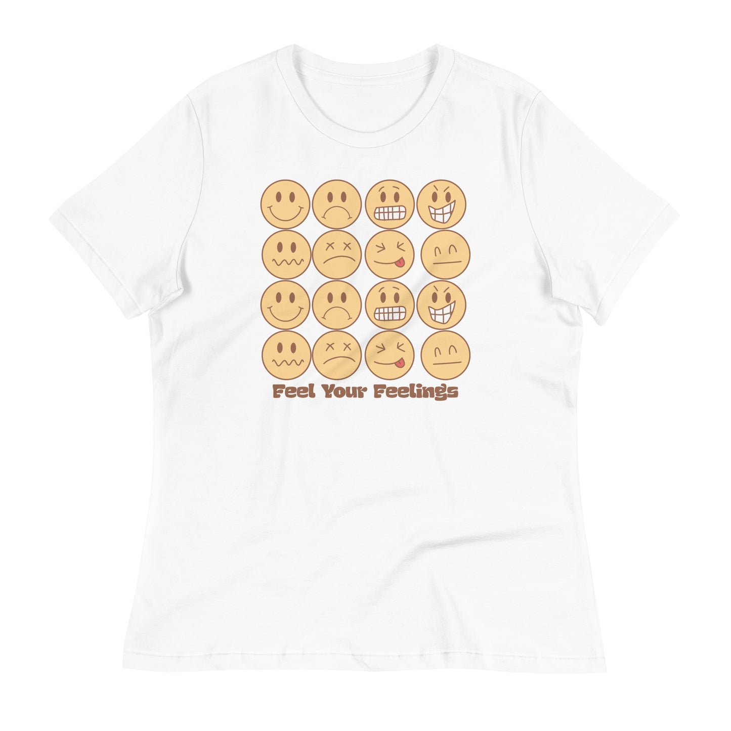 Feel Your Feelings Emojis Bella Canvas Relaxed Women's T-Shirt