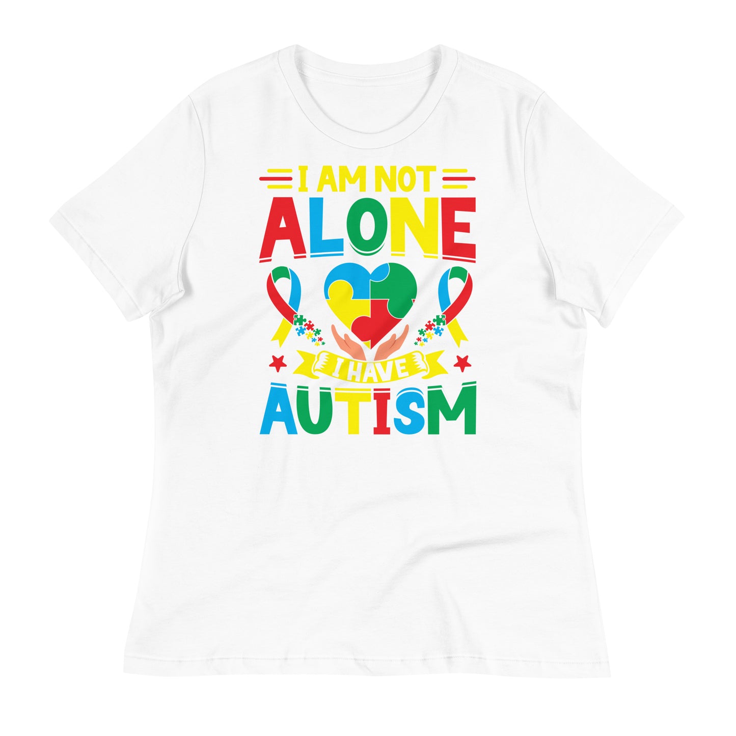 I Am Not Alone I Have Autism Bella Canvas Relaxed Women's T-Shirt