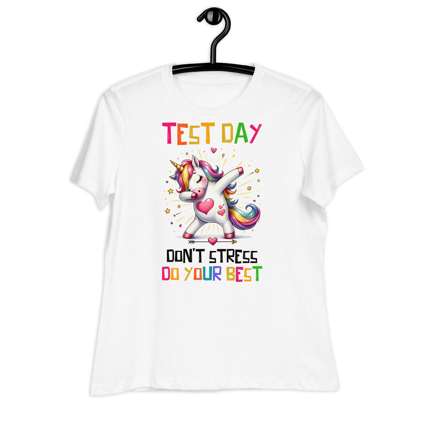 Test Day Don't Stress, Do Your Best Teacher Bella Canvas Relaxed Women's T-Shirt
