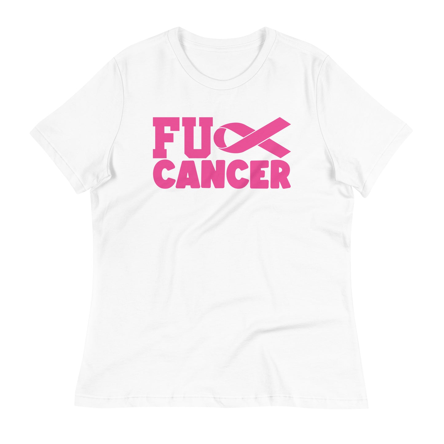 Fu** Cancer Breast Cancer Awareness Bella Canvas Women's Relaxed T-Shirt