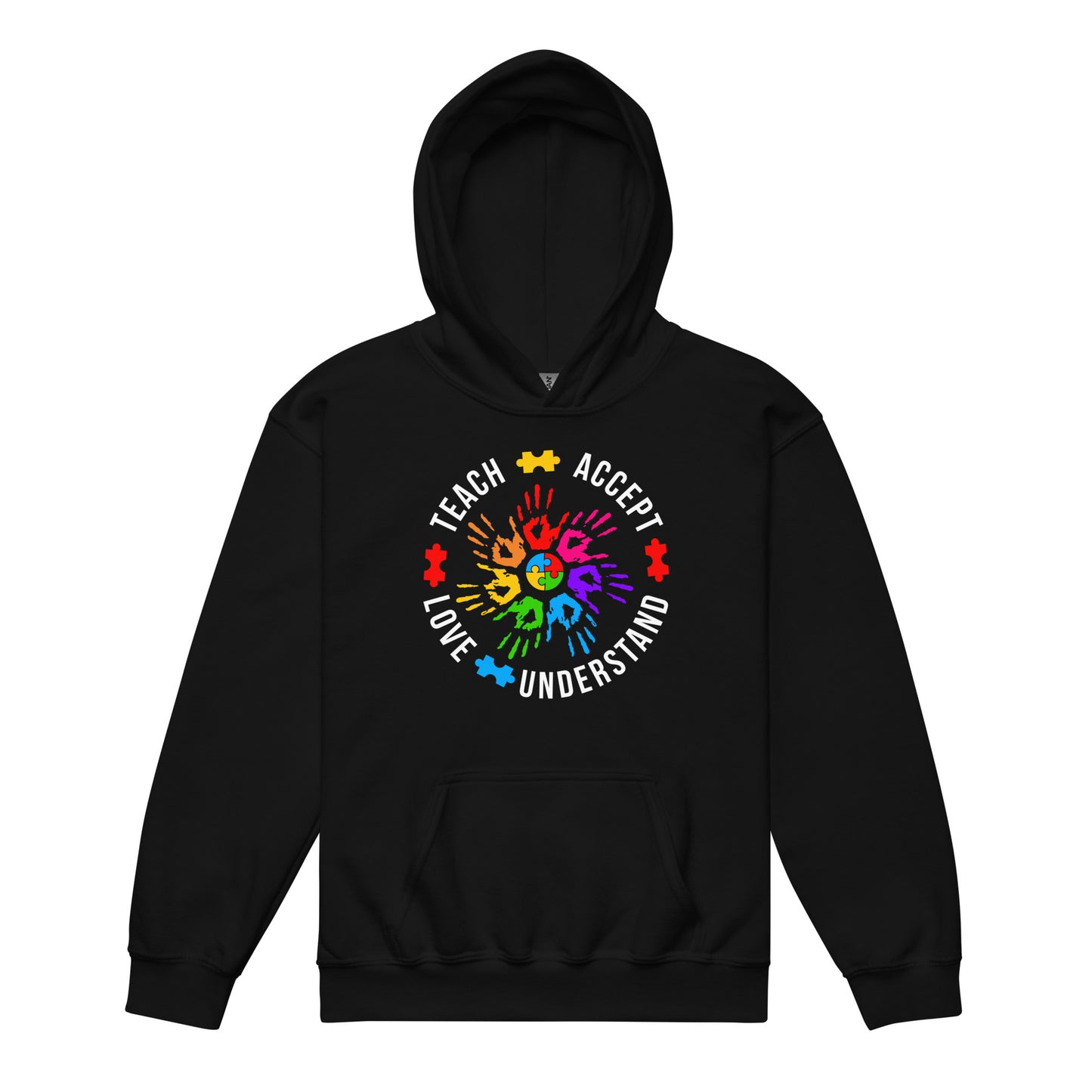 Teach Accept Understand Love Autism Classic Gildan Youth Hoodie