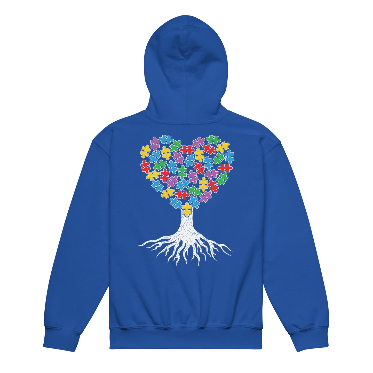 Autism Acceptance Heart Tree Quality Classic Gildan Youth Hoodie