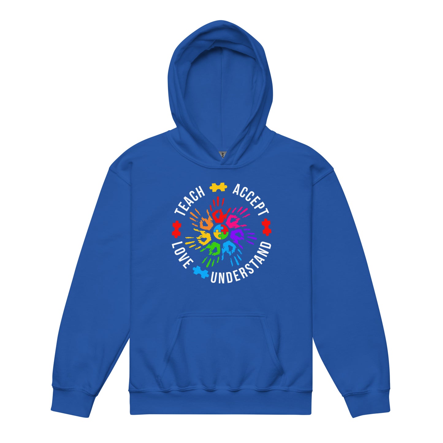Teach Accept Understand Love Autism Classic Gildan Youth Hoodie