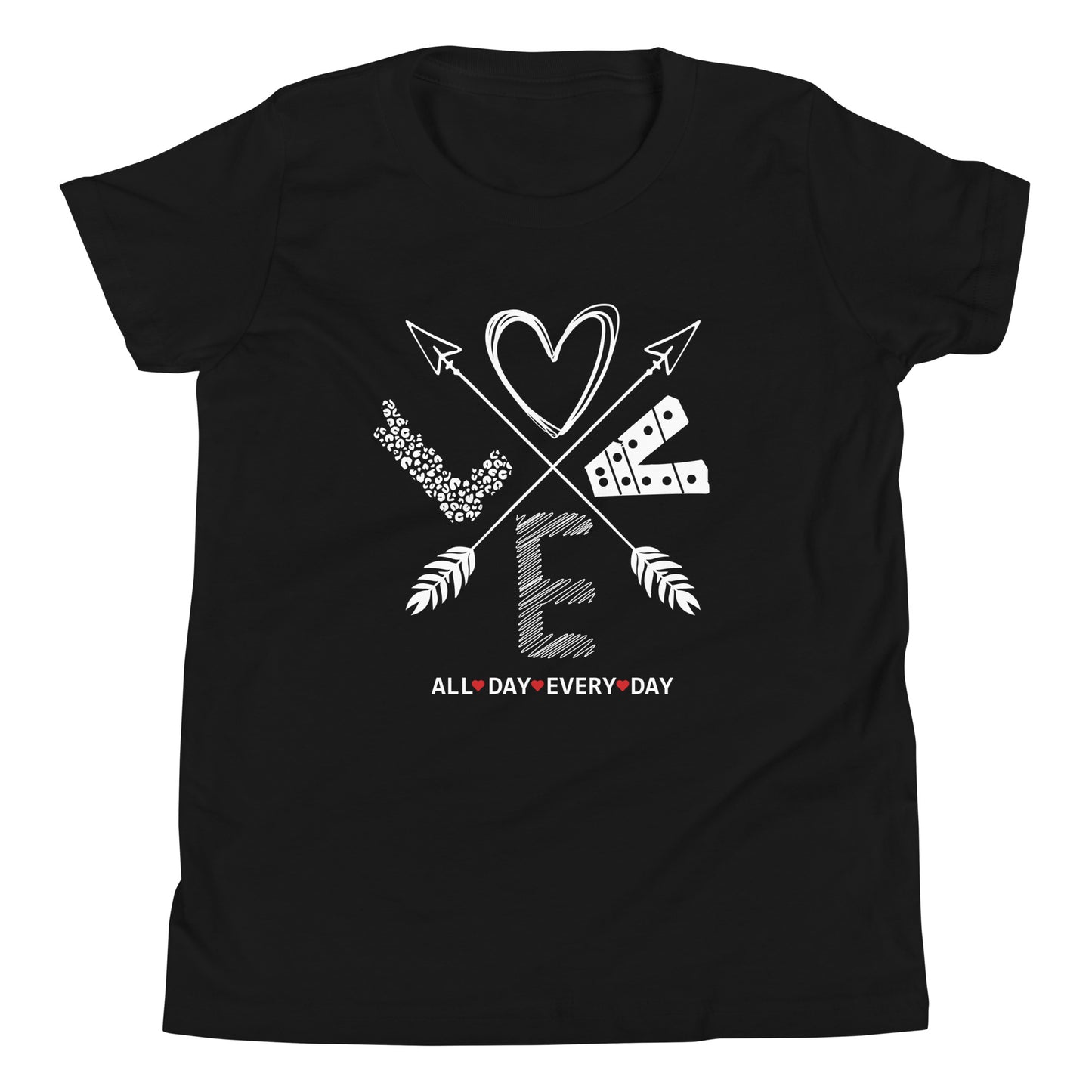 Love All Day Every Day Quality Cotton Bella Canvas Youth T-Shirt