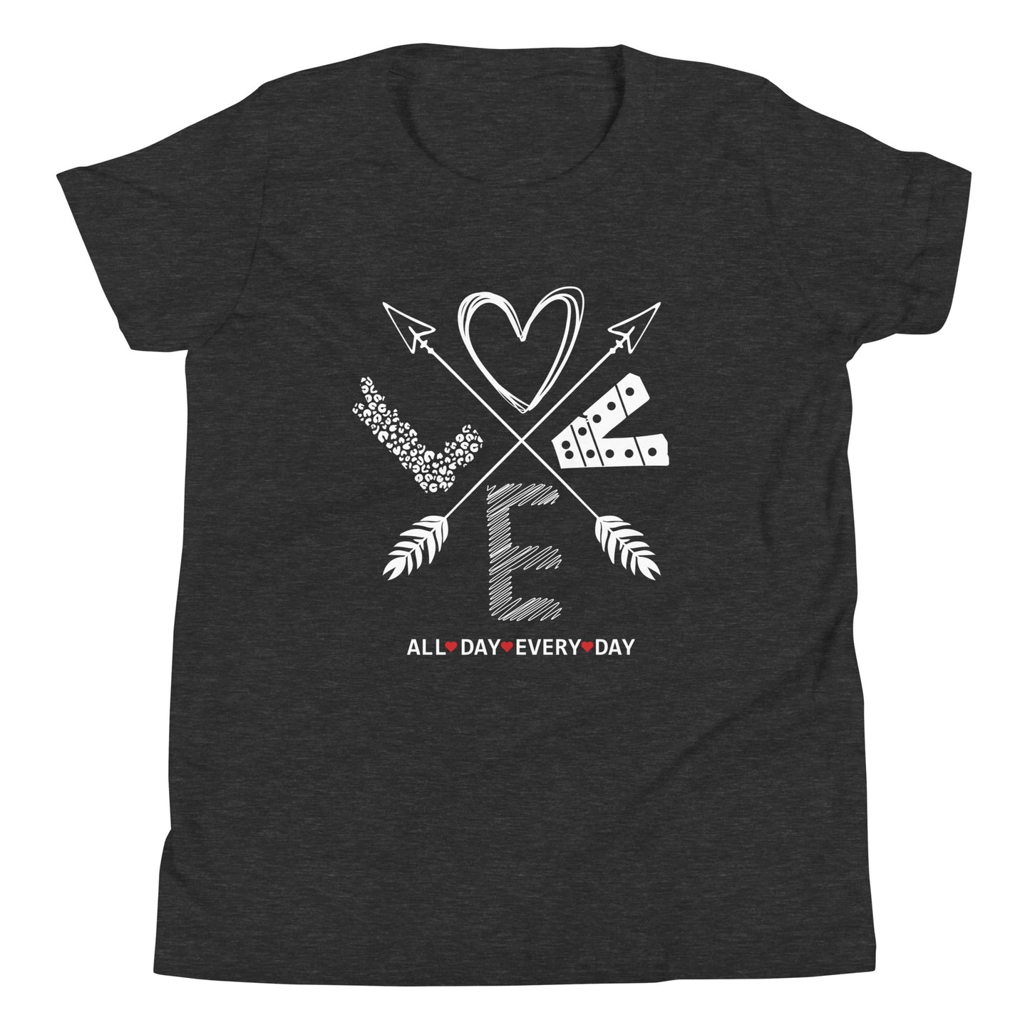 Love All Day Every Day Quality Cotton Bella Canvas Youth T-Shirt