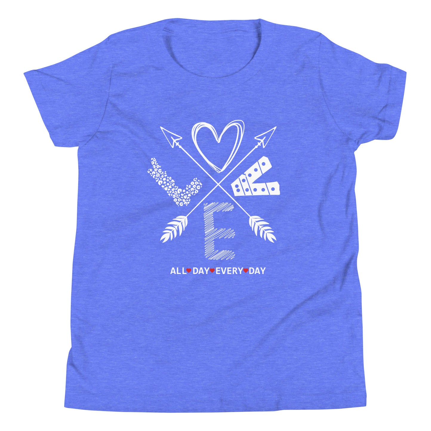 Love All Day Every Day Quality Cotton Bella Canvas Youth T-Shirt