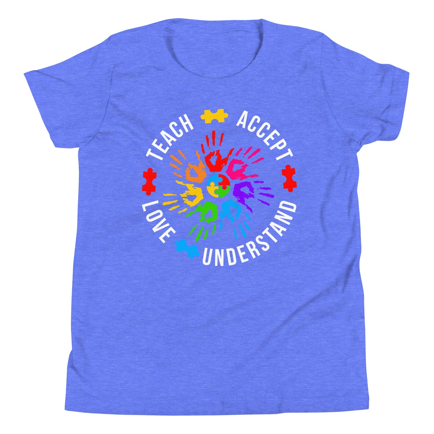 Teach Accept Understand Love Autism Bella Canvas Youth T-Shirt