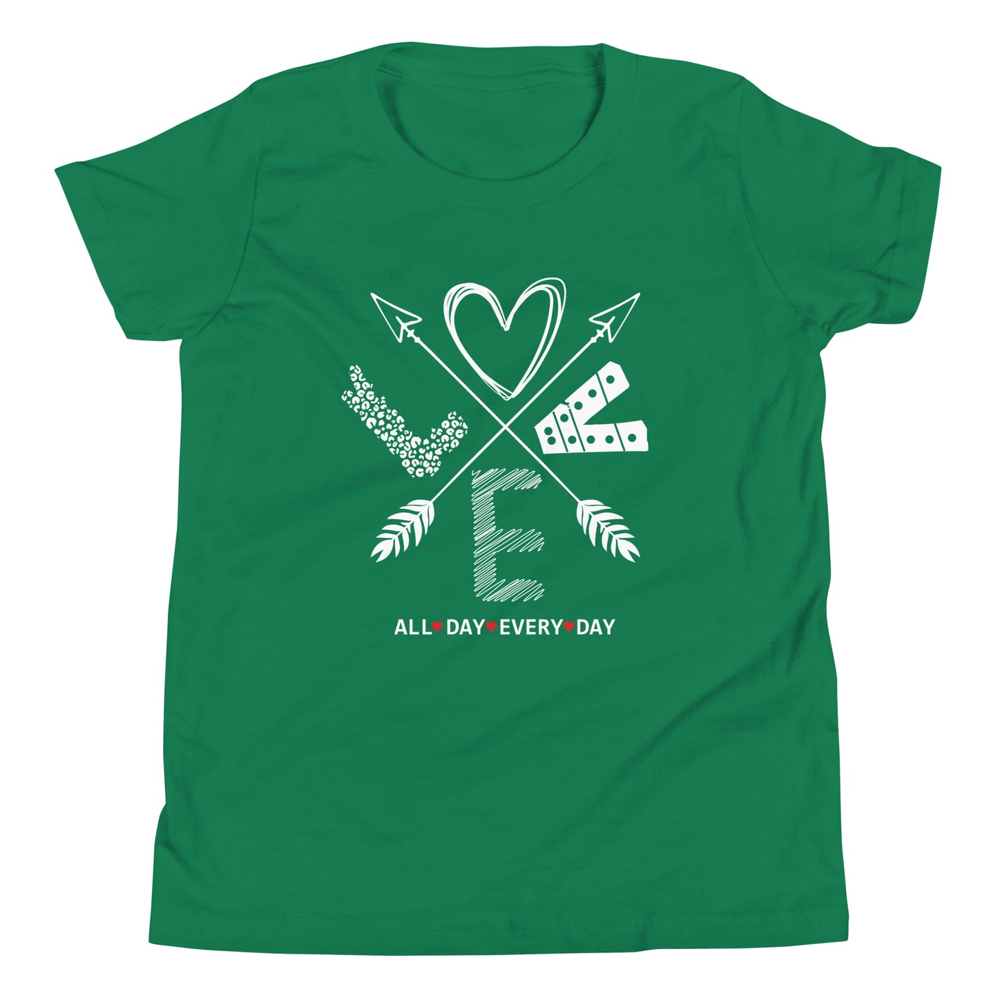 Love All Day Every Day Quality Cotton Bella Canvas Youth T-Shirt