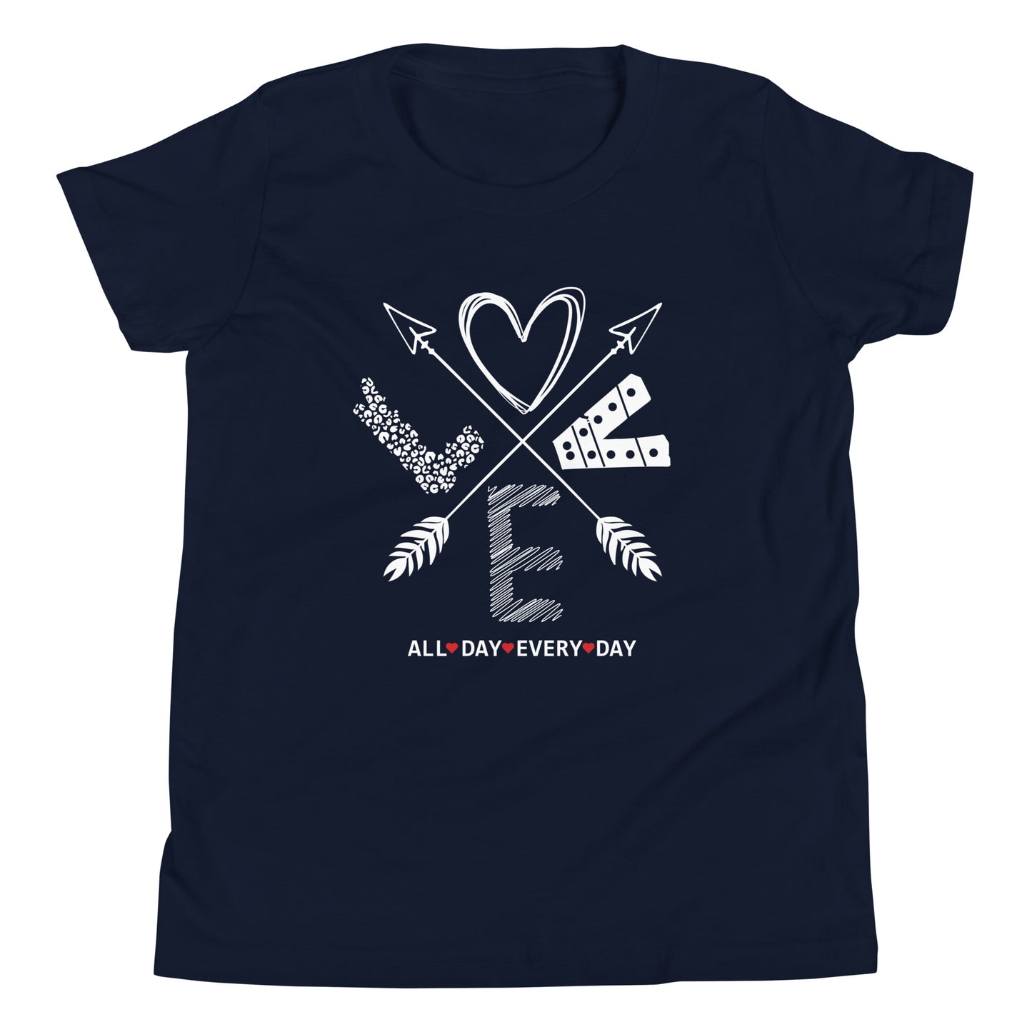 Love All Day Every Day Quality Cotton Bella Canvas Youth T-Shirt