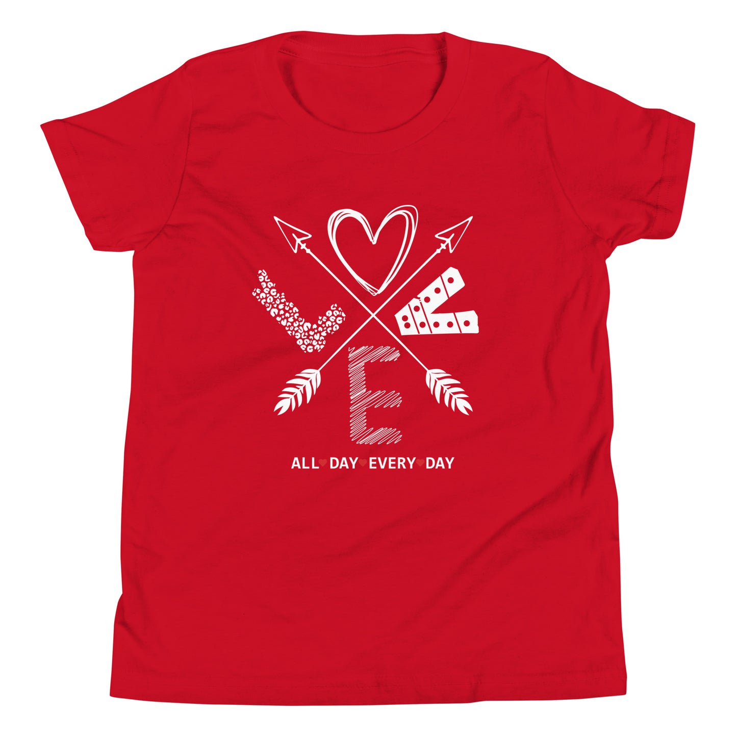Love All Day Every Day Quality Cotton Bella Canvas Youth T-Shirt