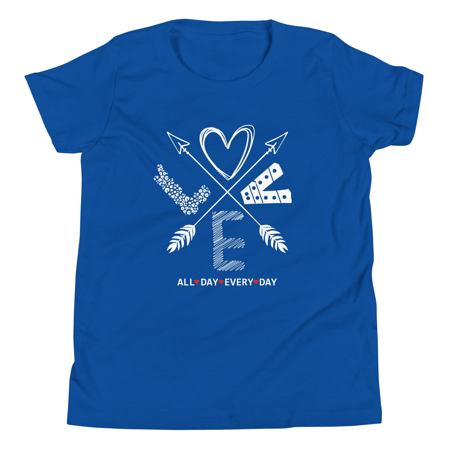 Love All Day Every Day Quality Cotton Bella Canvas Youth T-Shirt