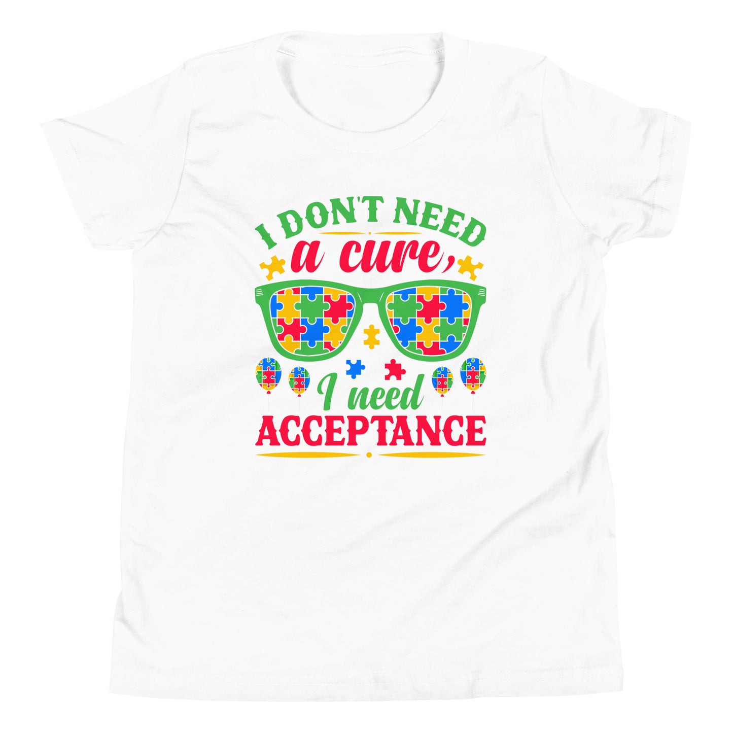 Autism Acceptance Together Quality Cotton Bella Canvas Youth T-Shirt