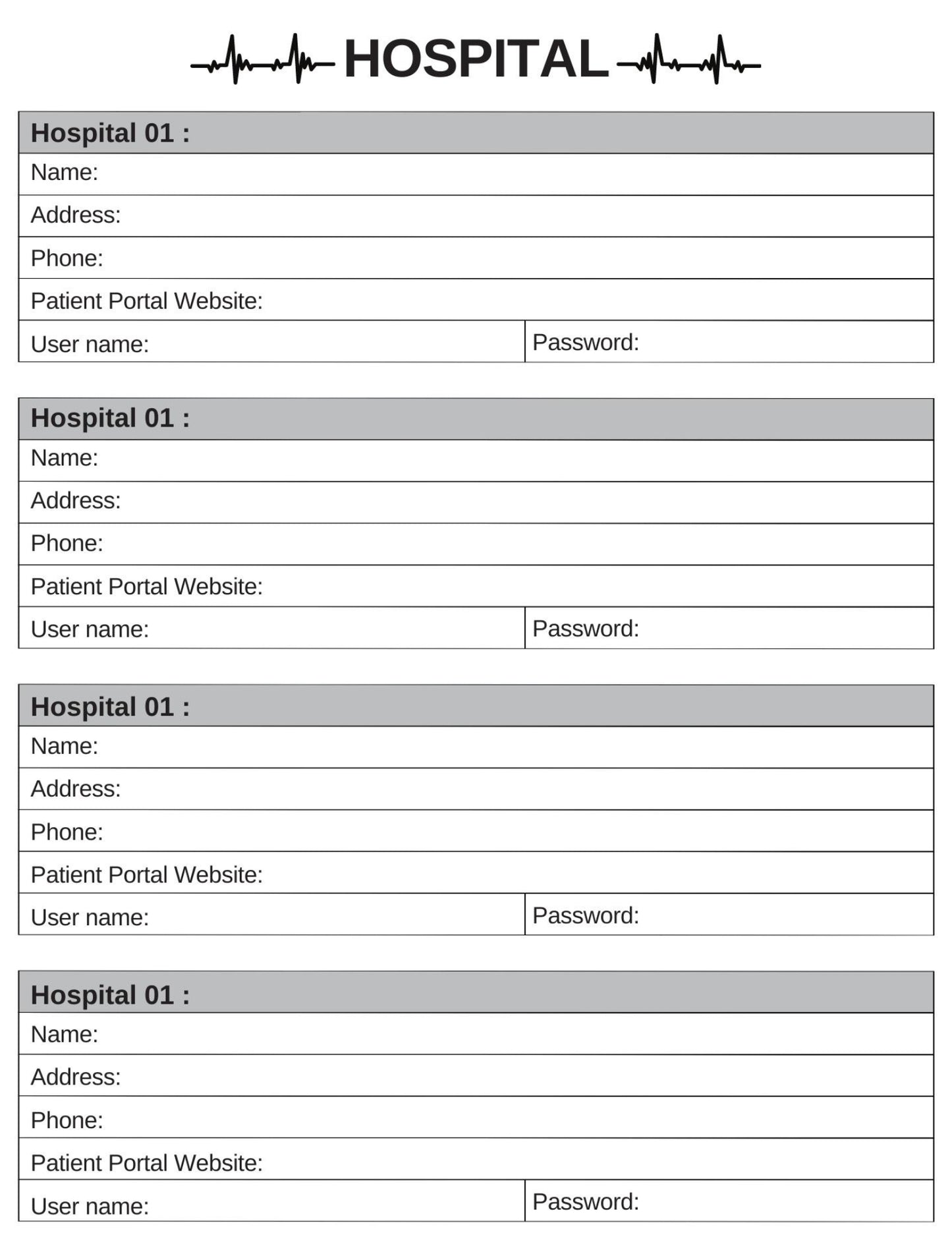 Hospital Information Sheet